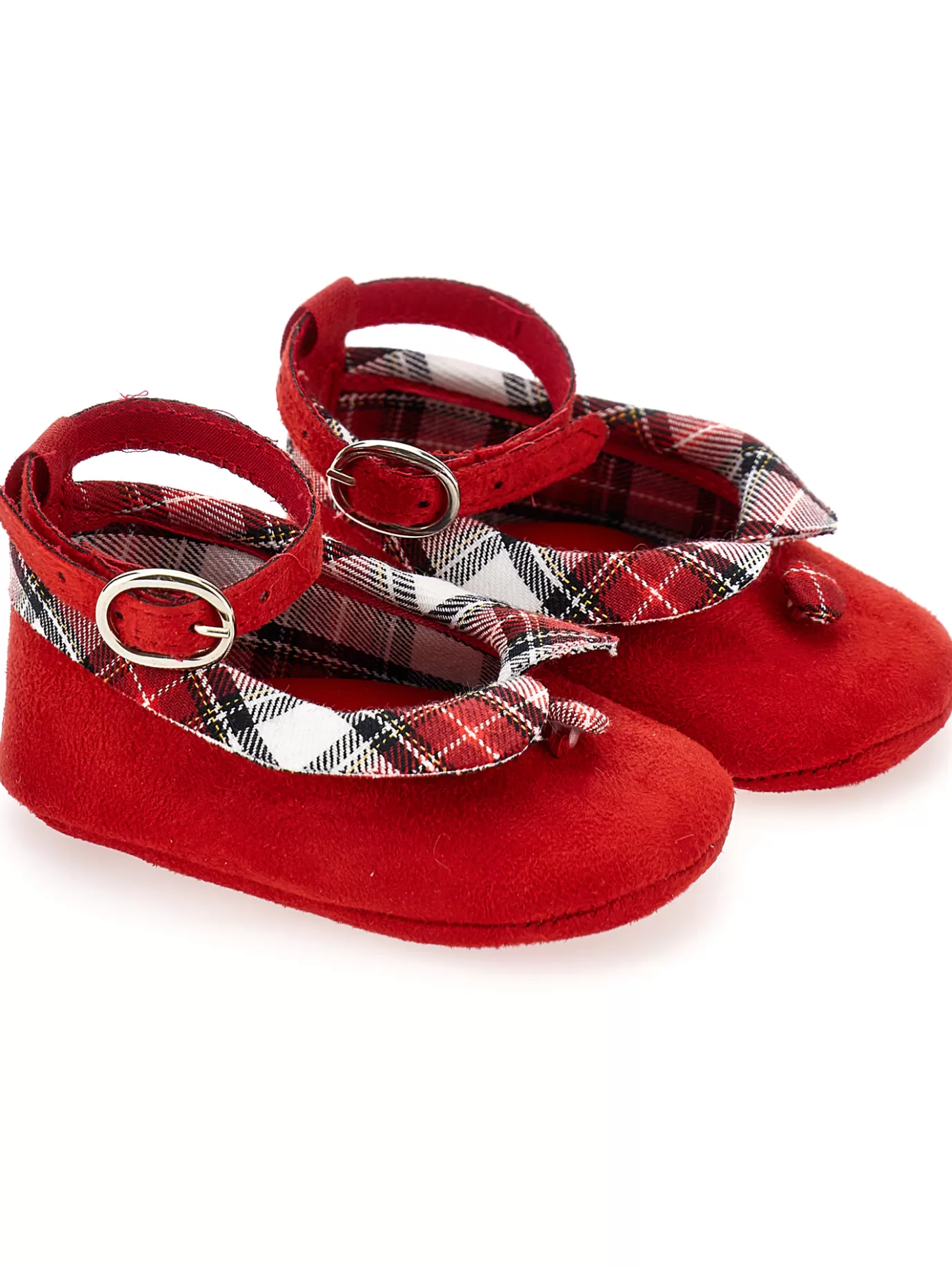 Monnalisa Ballet flats with tartan collar- Pre-walker Shoes | Shoes