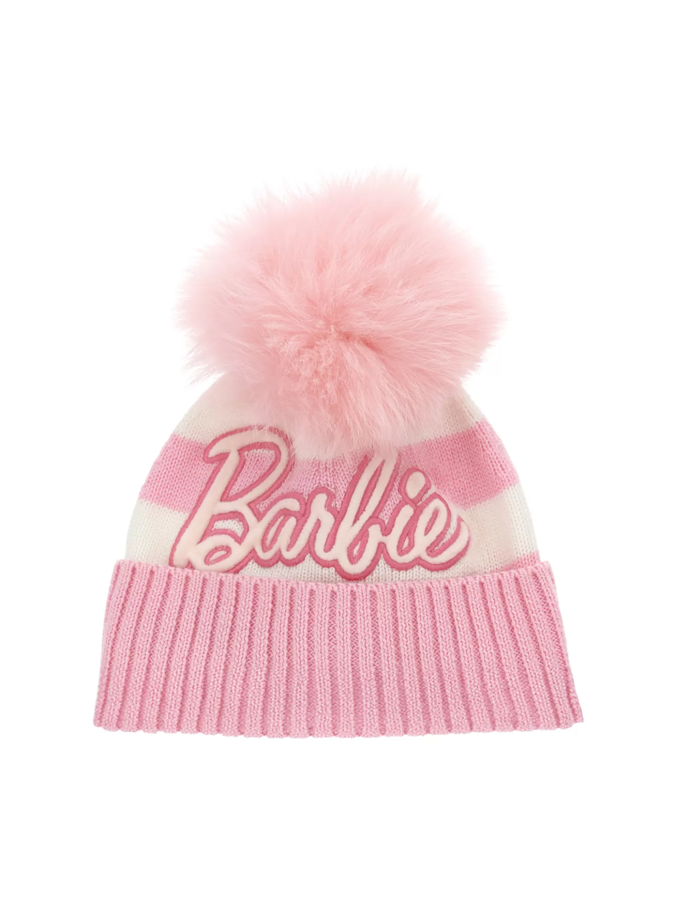 Monnalisa Barbie™ knitwear striped beanie- Hats