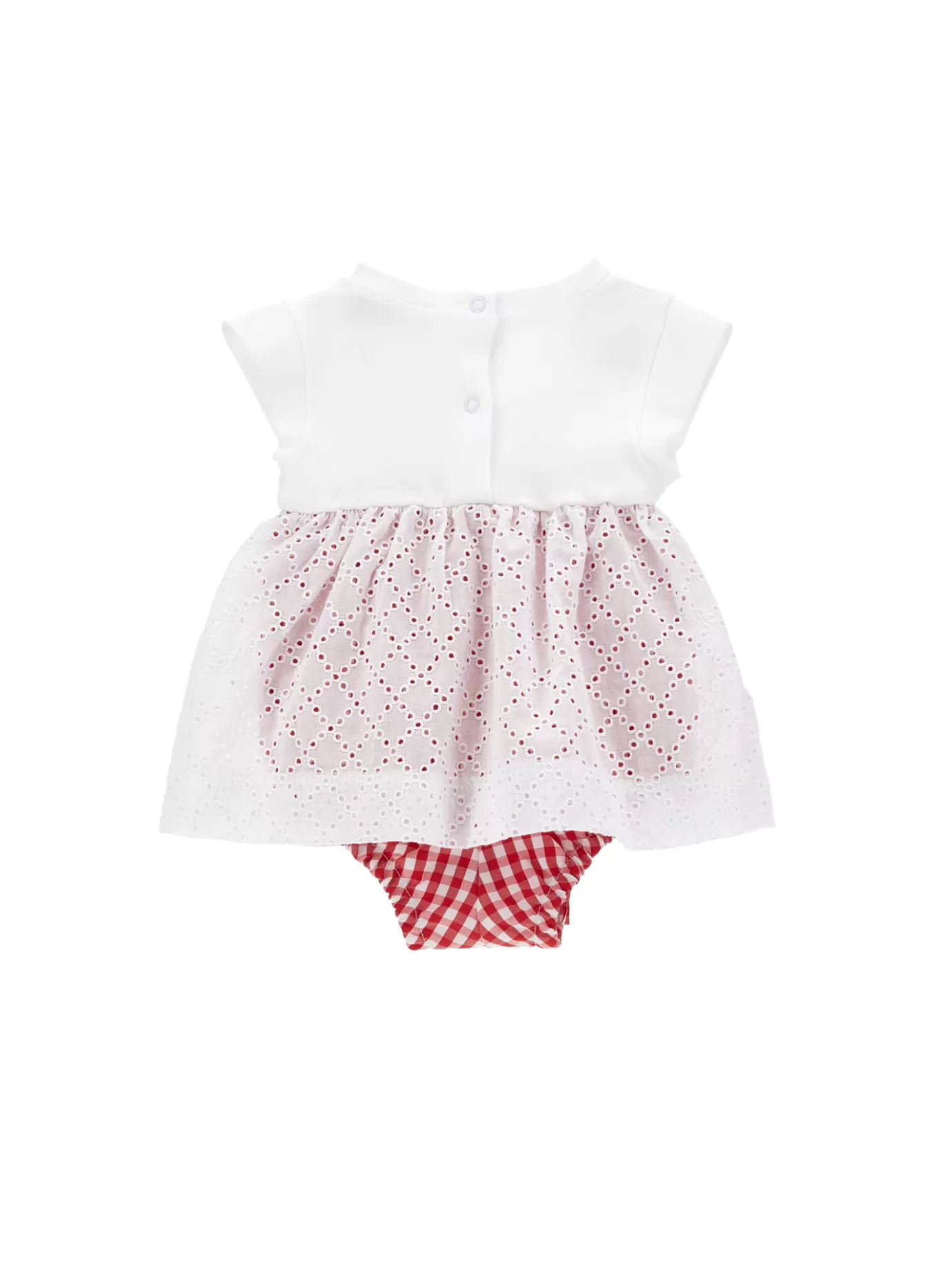 Monnalisa Broderie anglaise skirt romper- Newborn