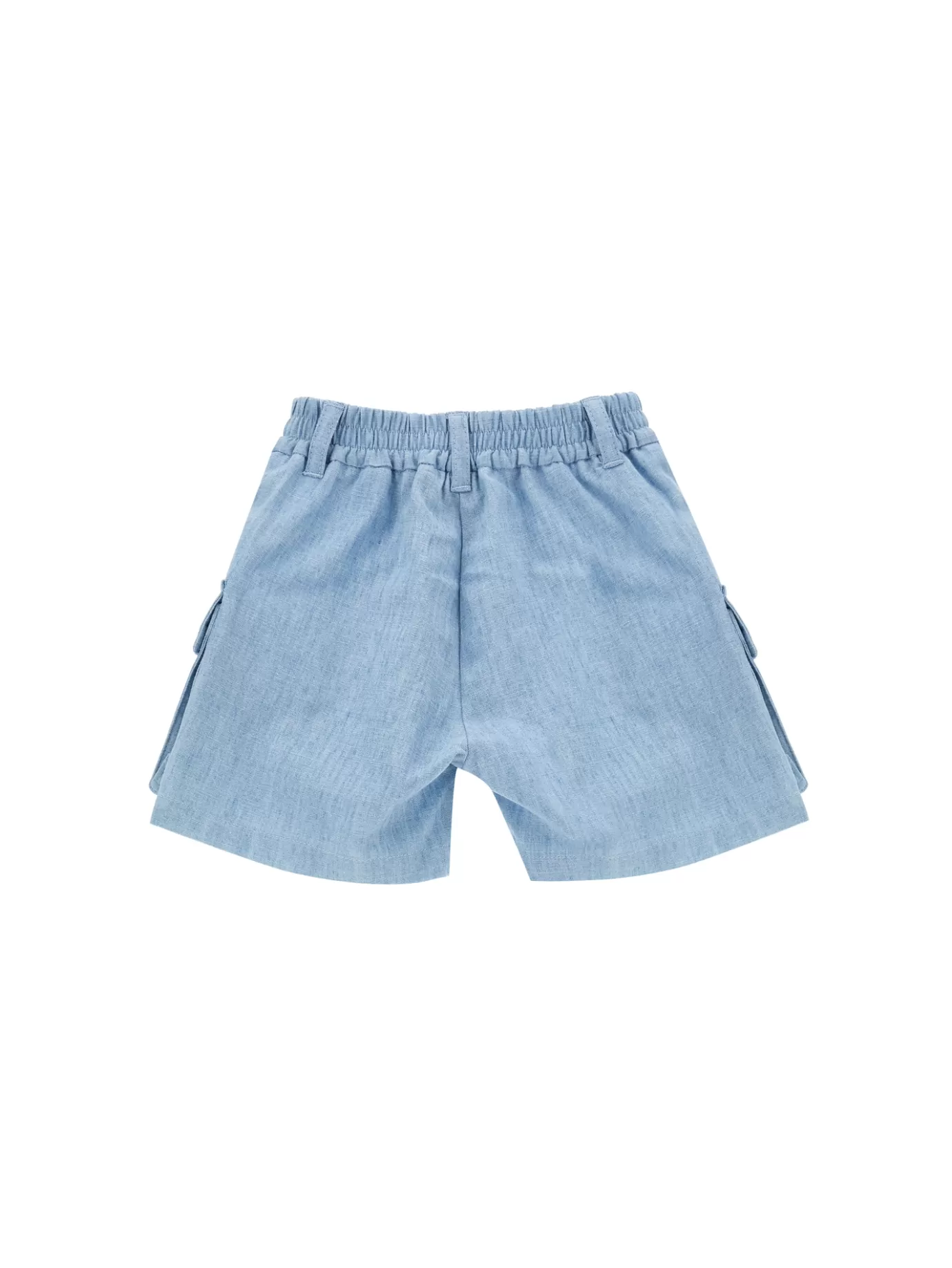 Monnalisa Chambray cargo Bermuda shorts-BOY Pants | Clothing