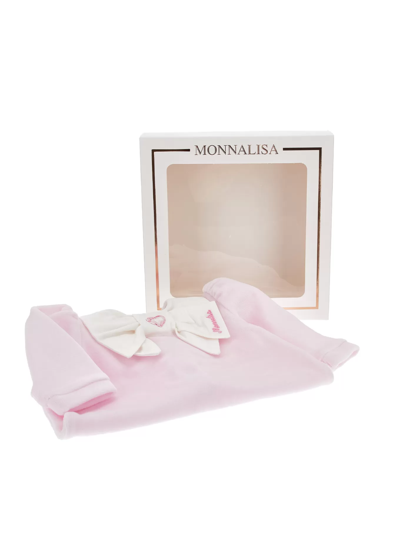 Monnalisa Chenille playsuit with double collar- Newborn