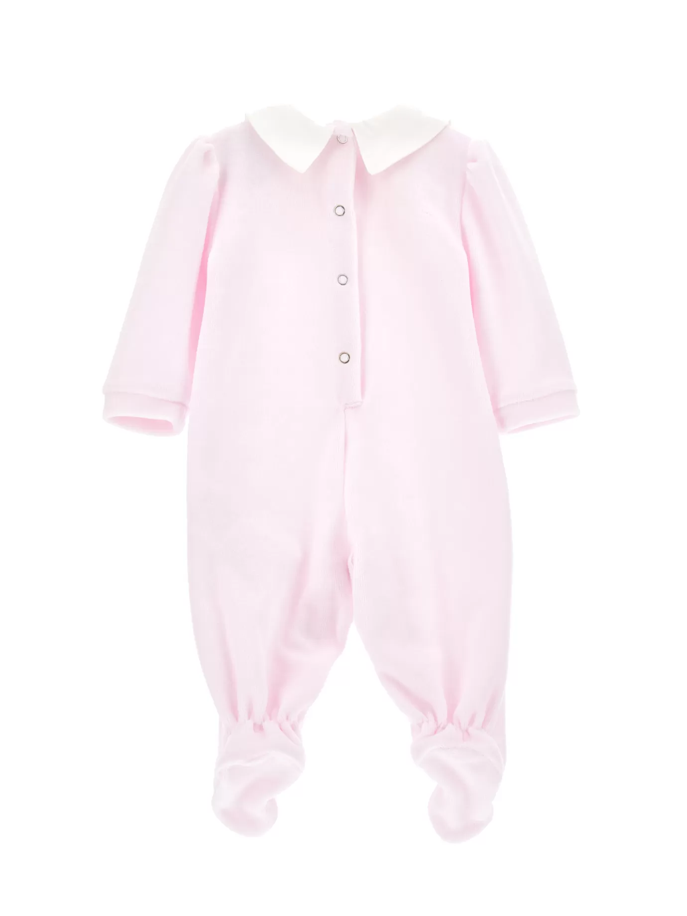 Monnalisa Chenille playsuit with double collar- Newborn