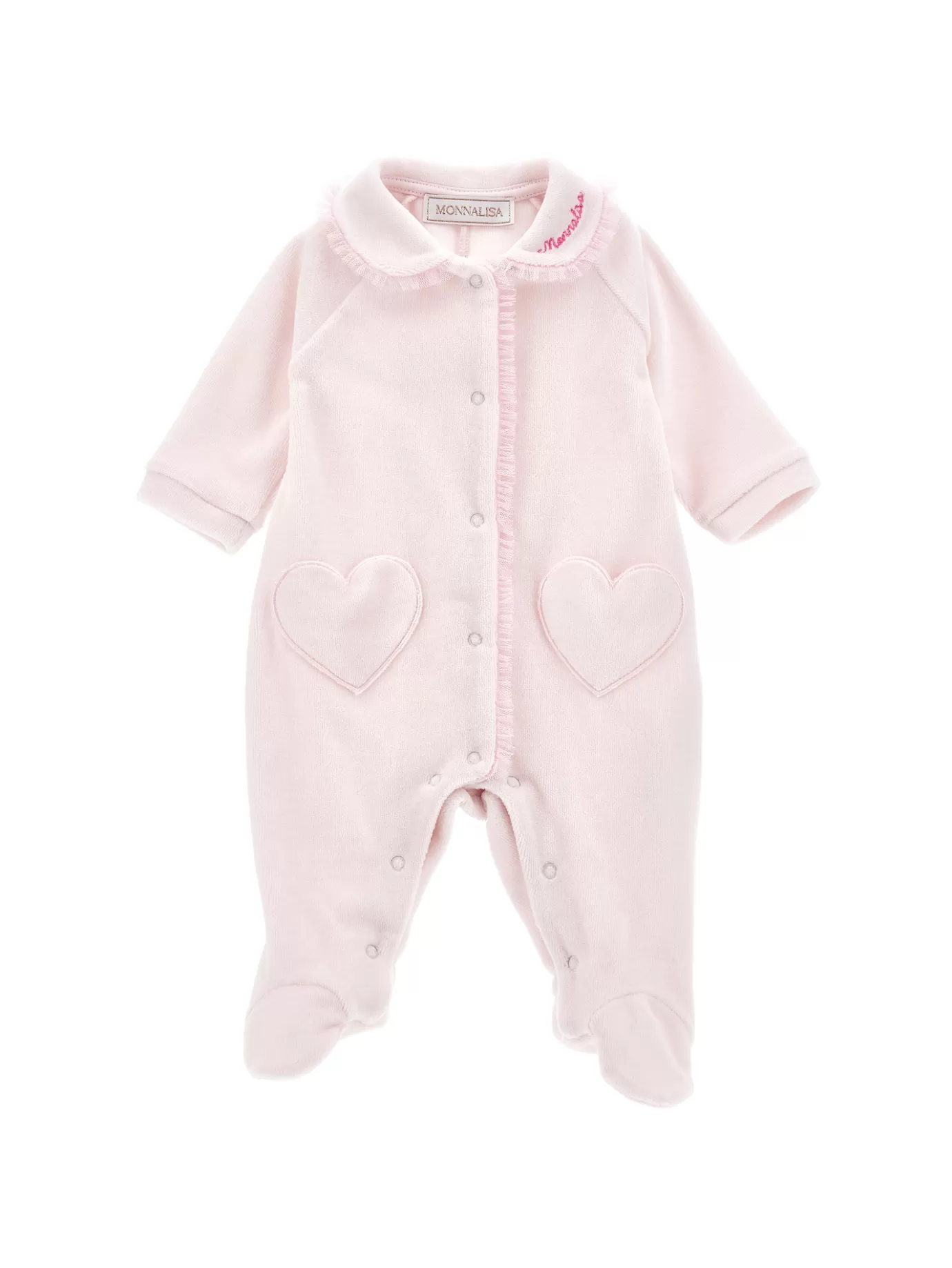 Monnalisa Chenille playsuit with tulle edging- Newborn