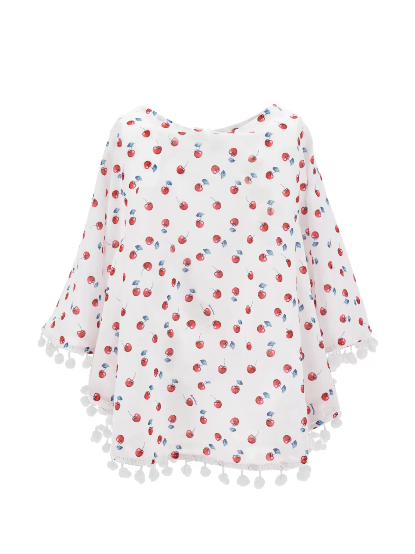 Monnalisa Cherry print muslin cover-up- Beachwear | Beachwear