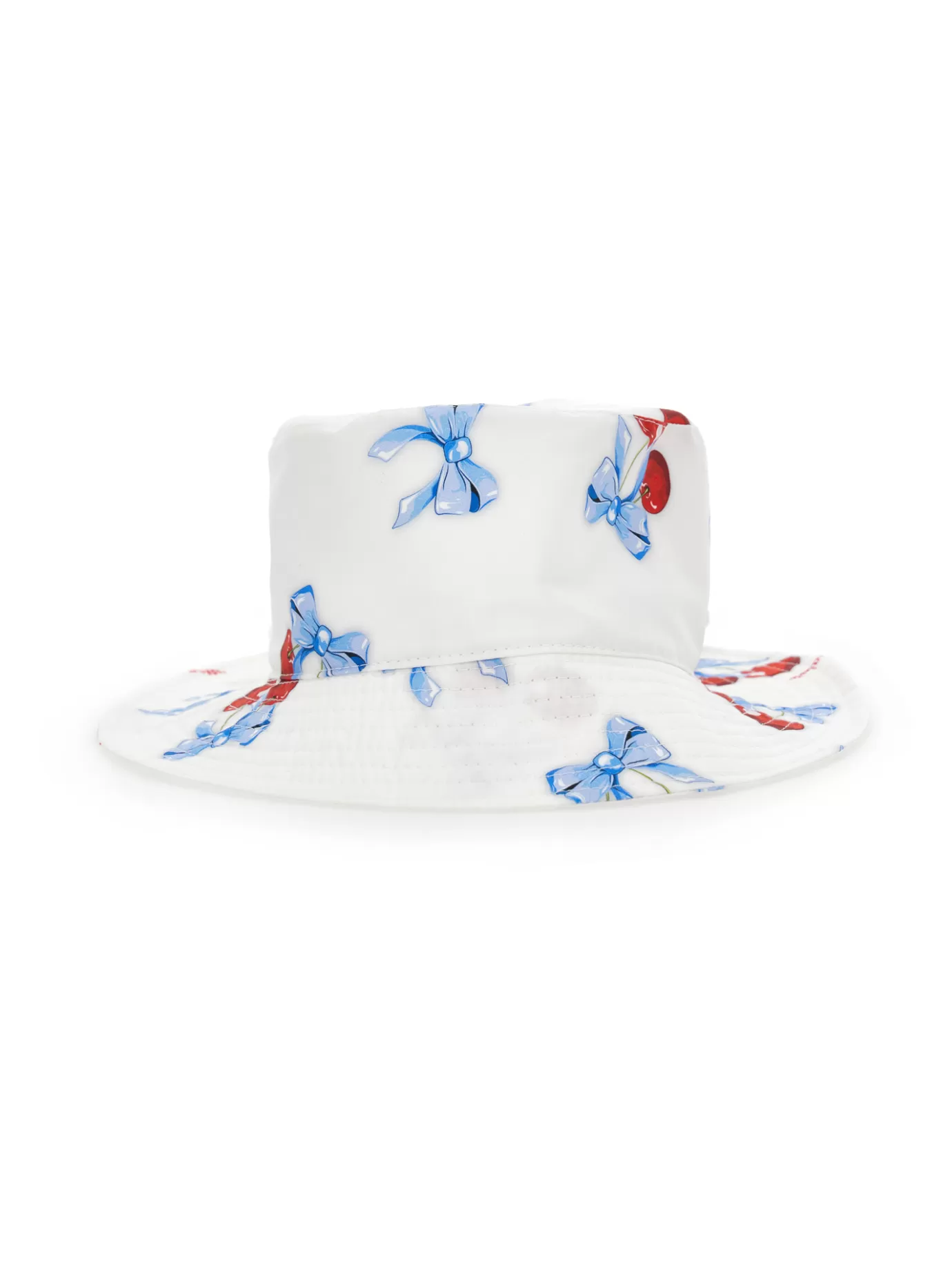 Monnalisa Cherry print poplin hat- Hats | Accessories