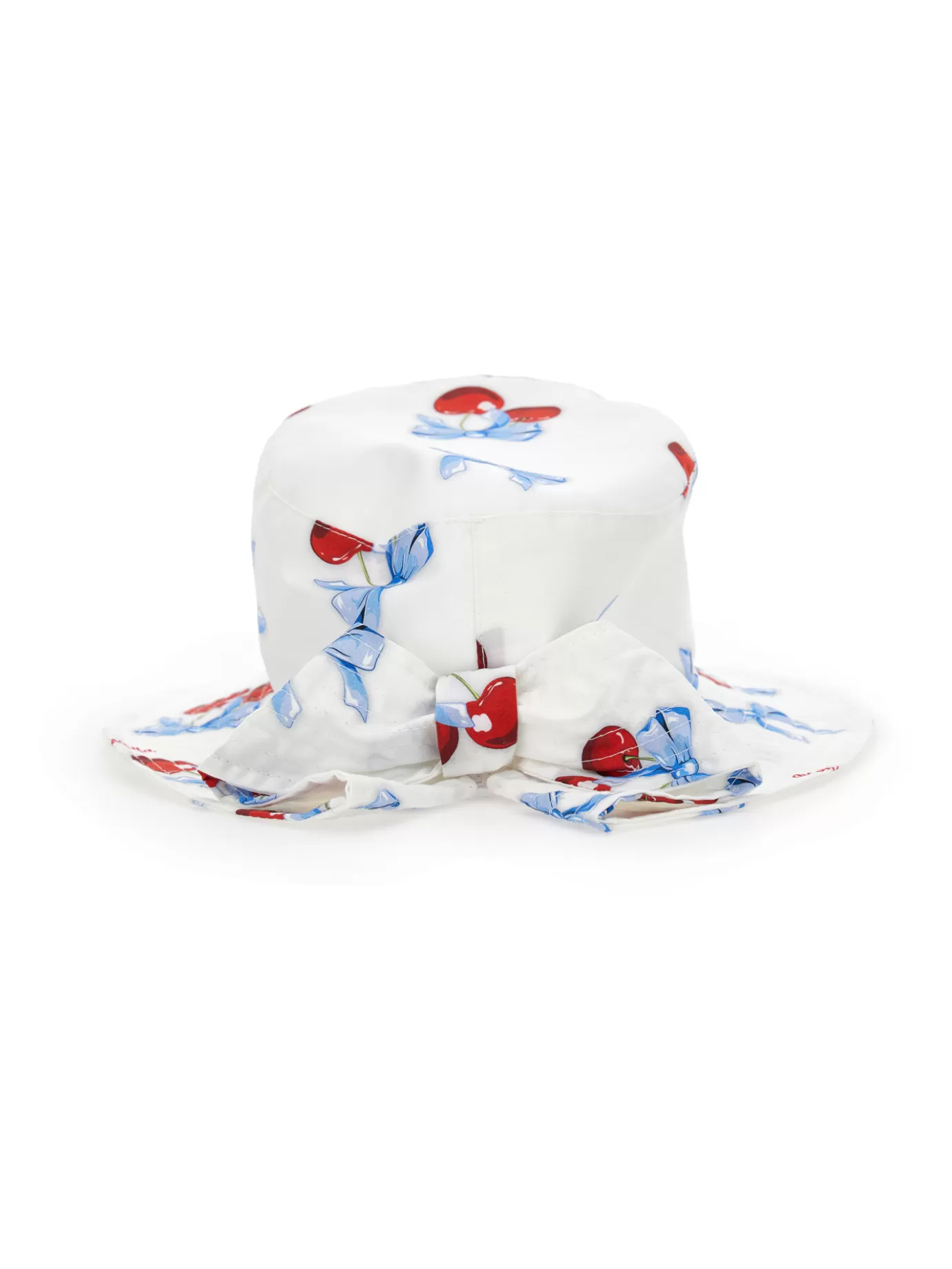 Monnalisa Cherry print poplin hat- Hats | Accessories