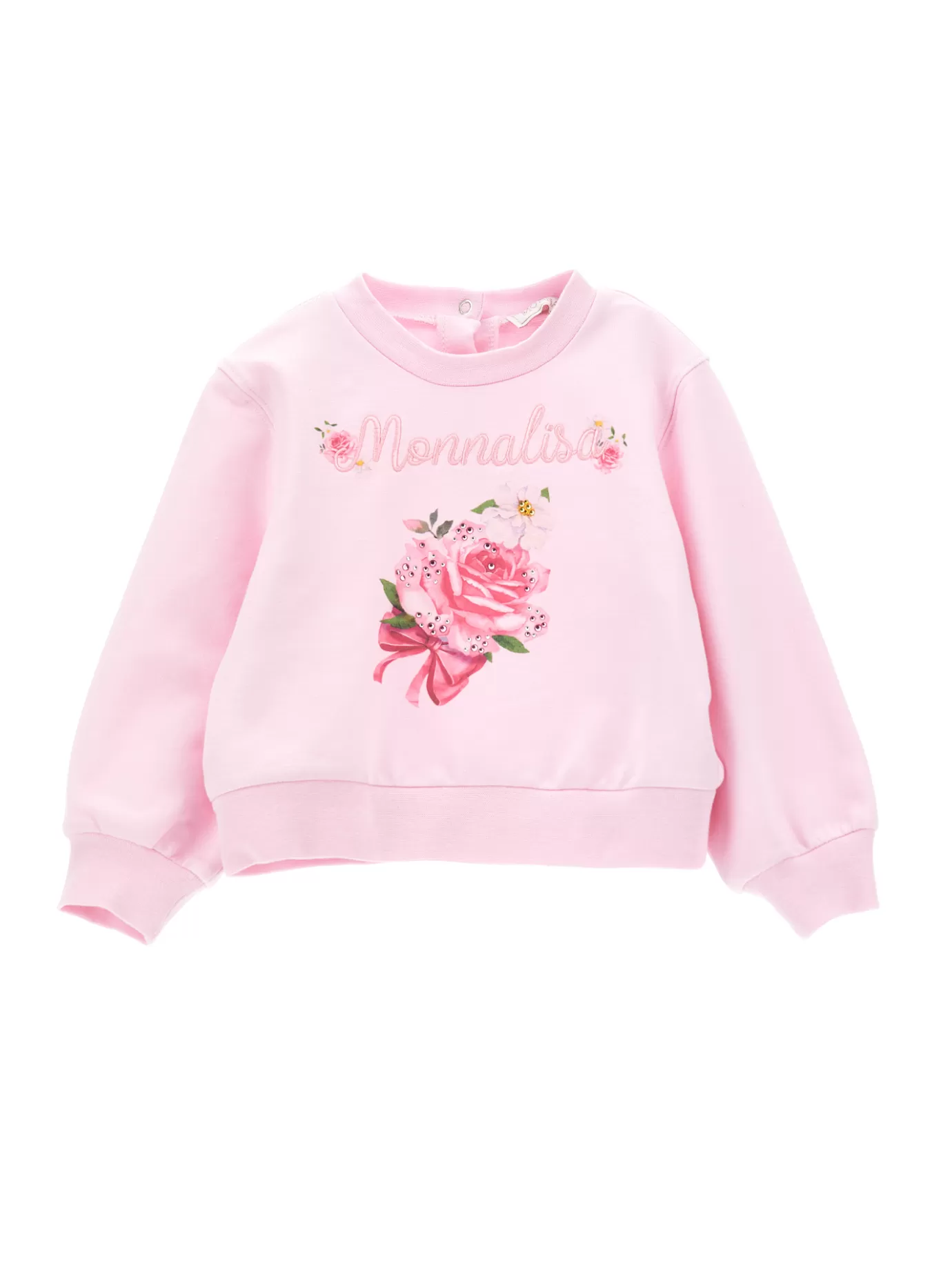 Monnalisa Closed sweatshirt with floral print- Cardigans&sweaters | Clothing