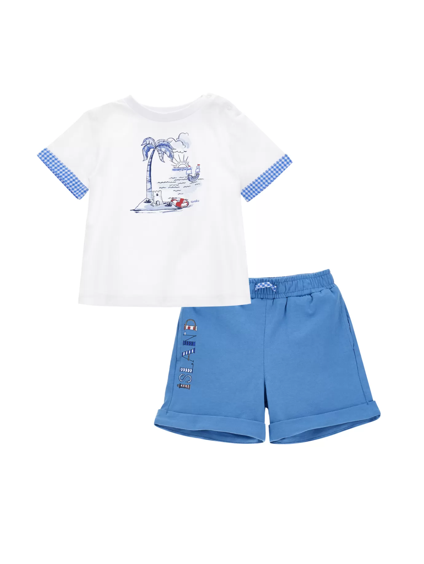 Monnalisa Cotton jersey two-piece outfit-BOY T-shirts&shirts | Pants