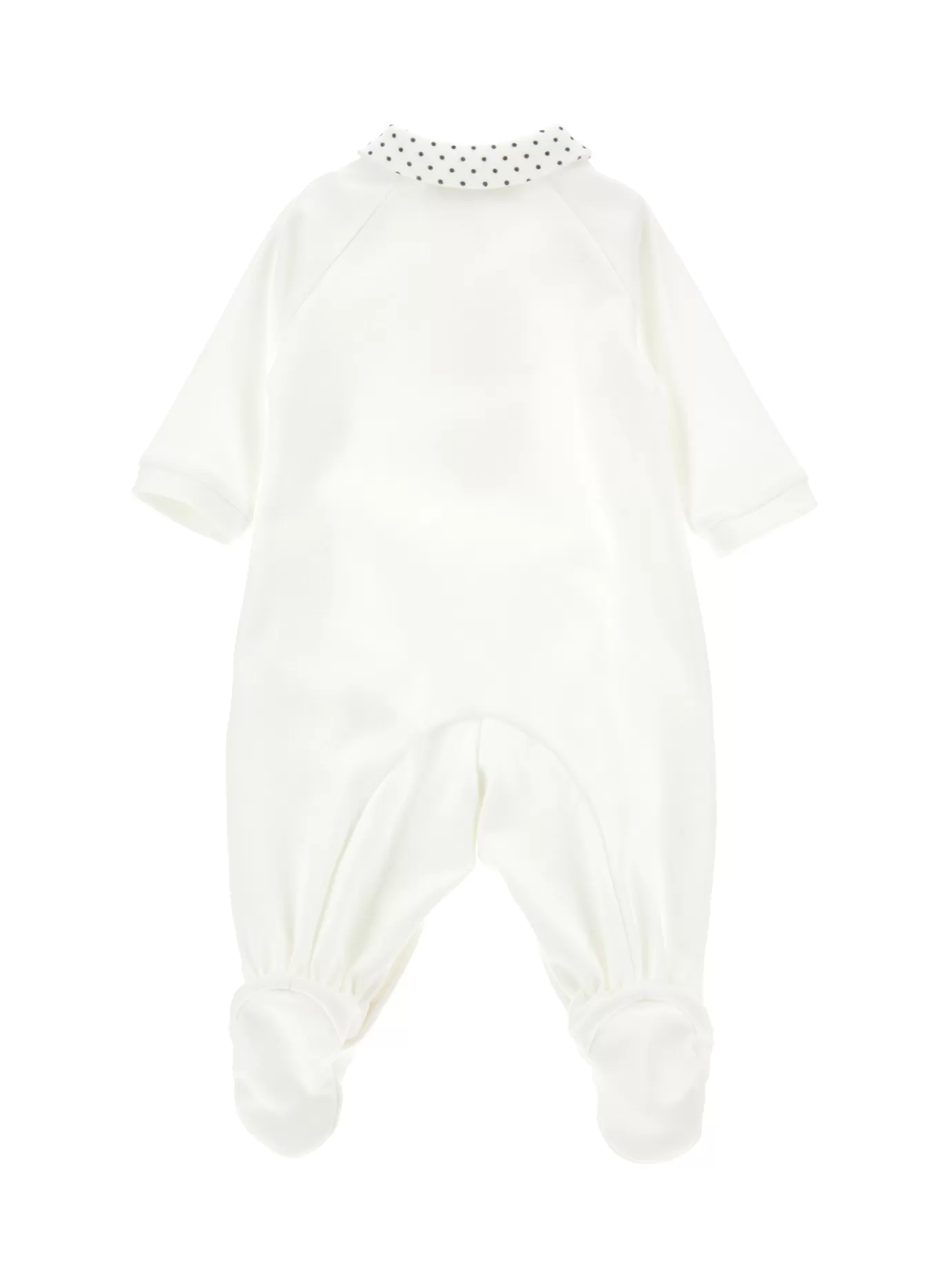 Monnalisa Cotton playsuit with collar- Newborn