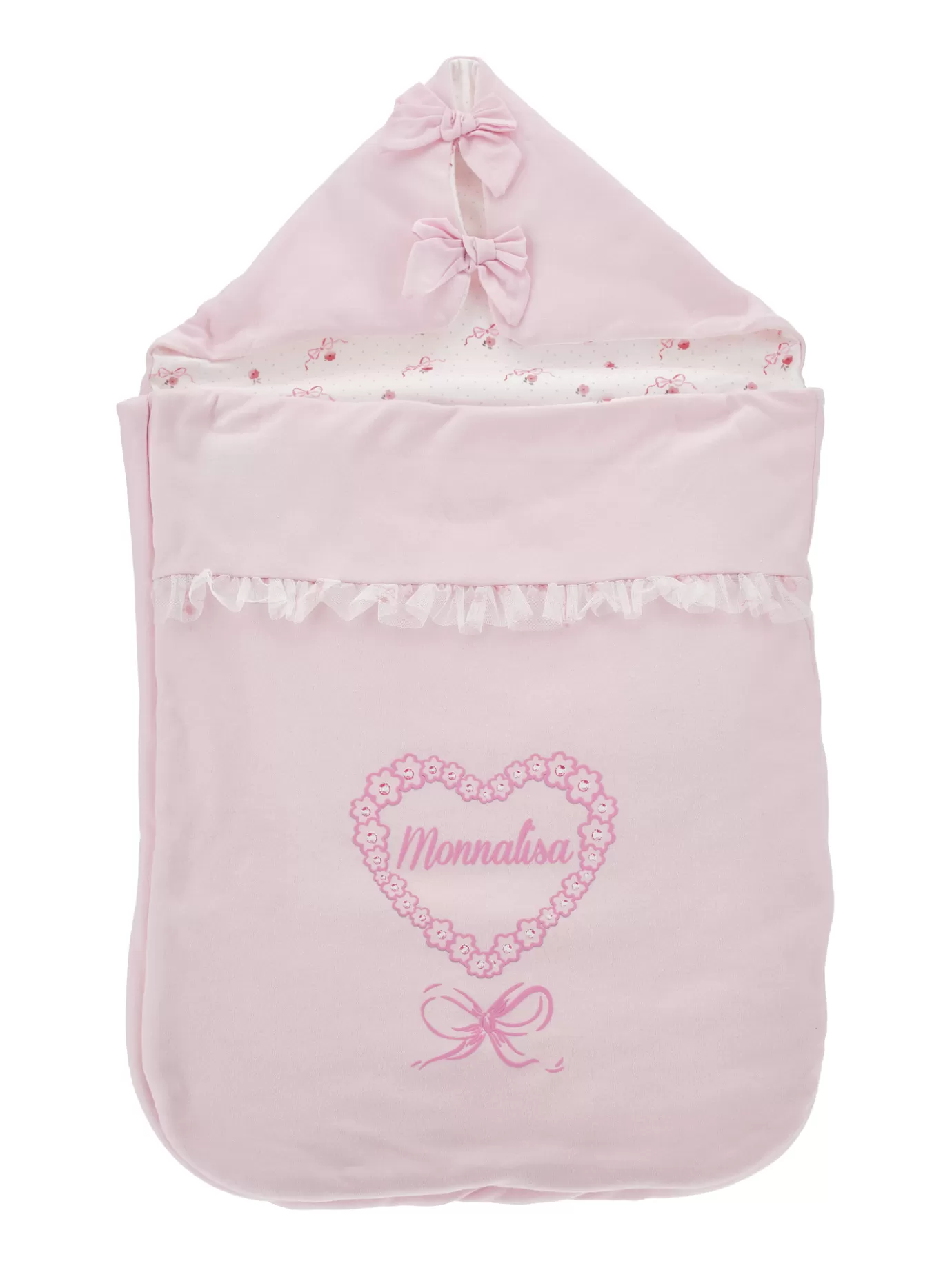 Monnalisa Cotton sleeping bag with logo- Newborn