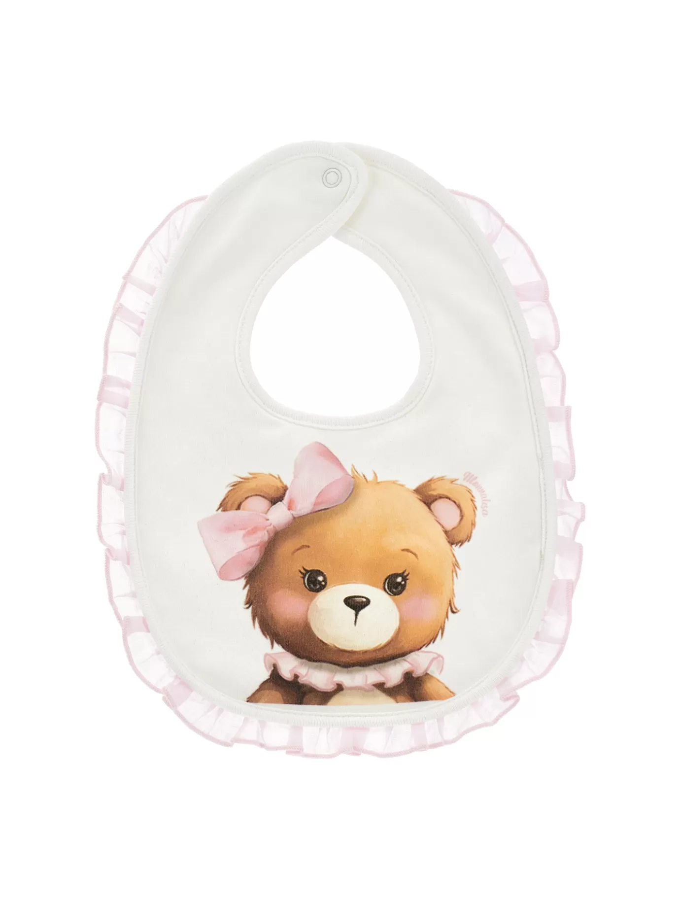 Monnalisa Cotton teddy bear bib- Newborn