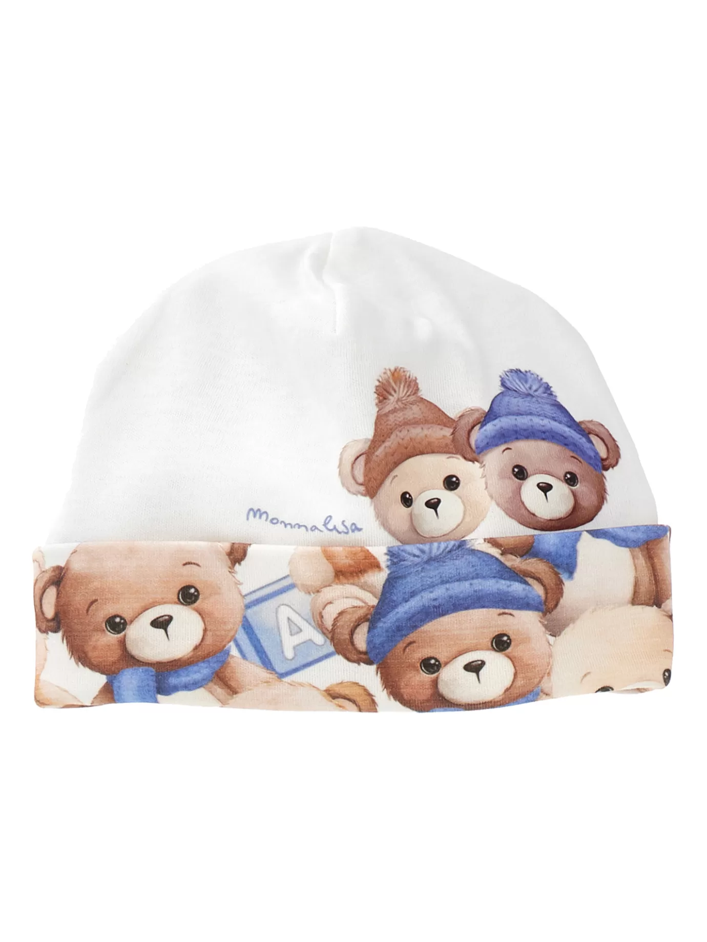 Monnalisa Cotton teddy bear hat-BOY Newborn