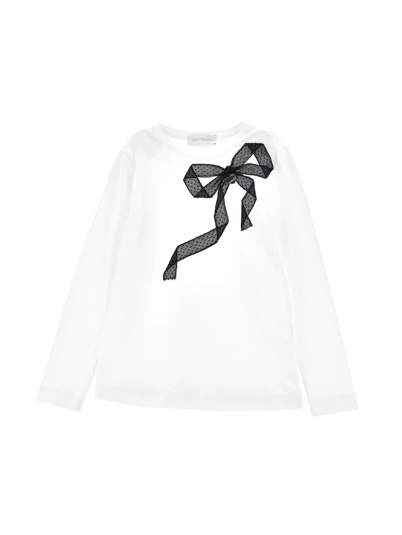 Monnalisa Cotton T-shirt with ribbon decoration- Tops, T-shirts&shirts | Tops, T-shirts&shirts