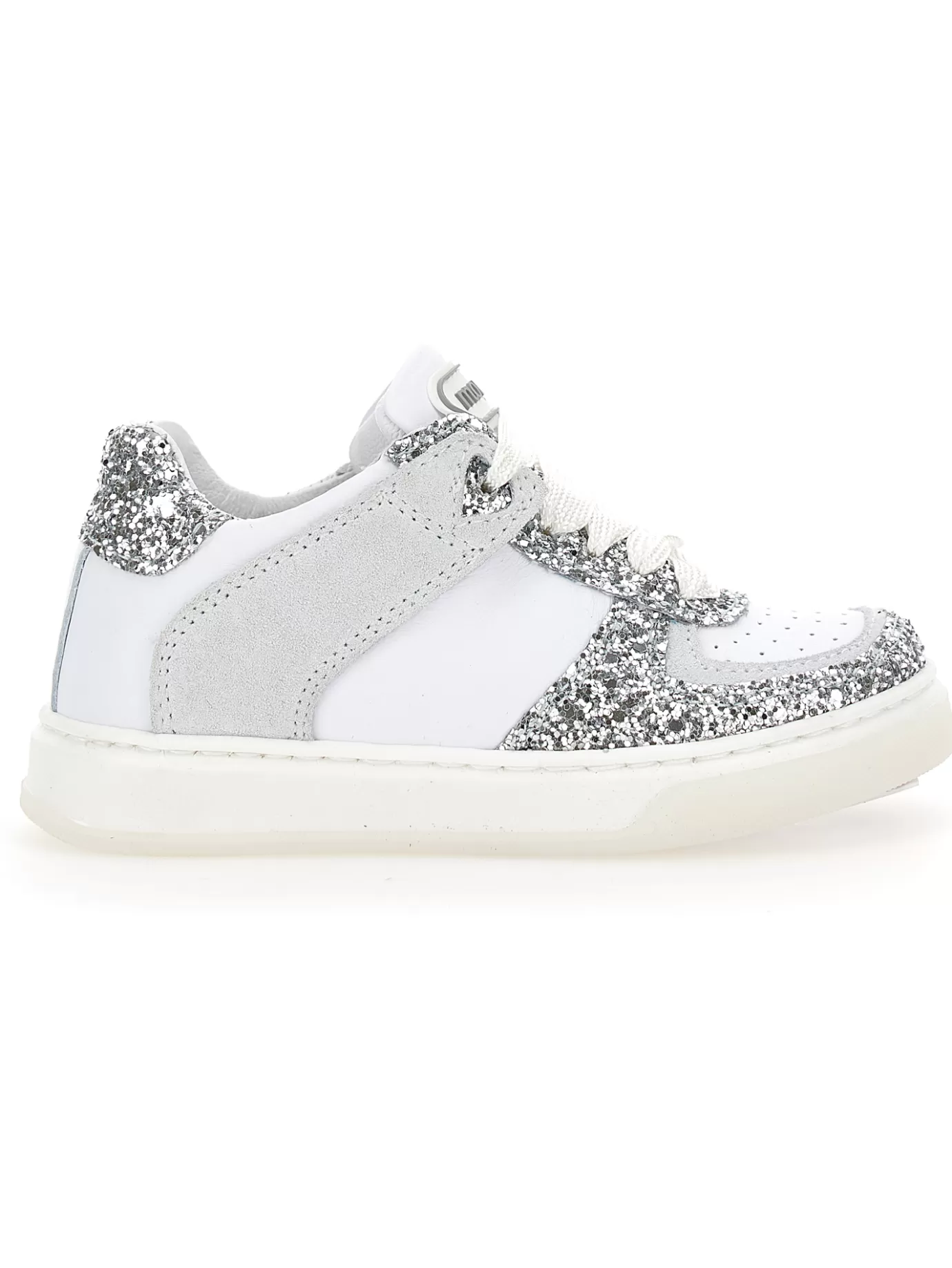 Monnalisa Crust leather and glitter sneakers- Sneakers | Sneakers