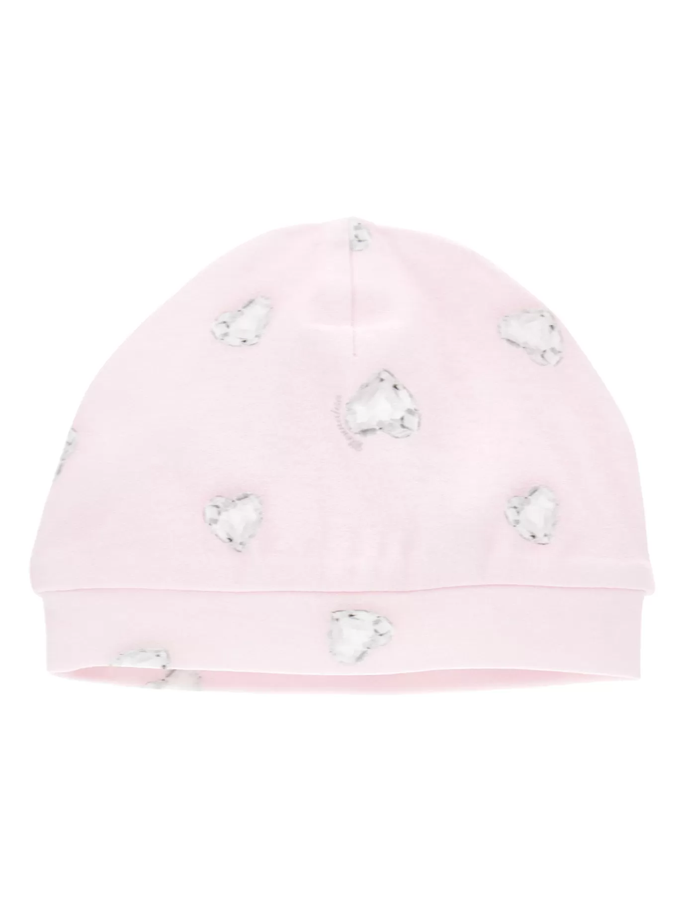 Monnalisa Crystal print cotton hat- Newborn