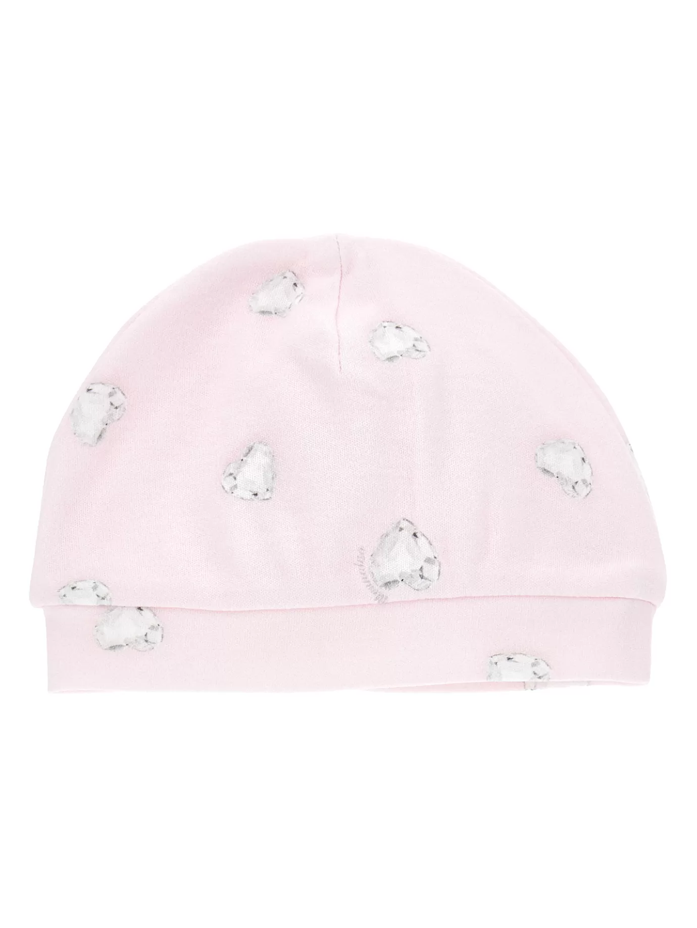 Monnalisa Crystal print cotton hat- Newborn