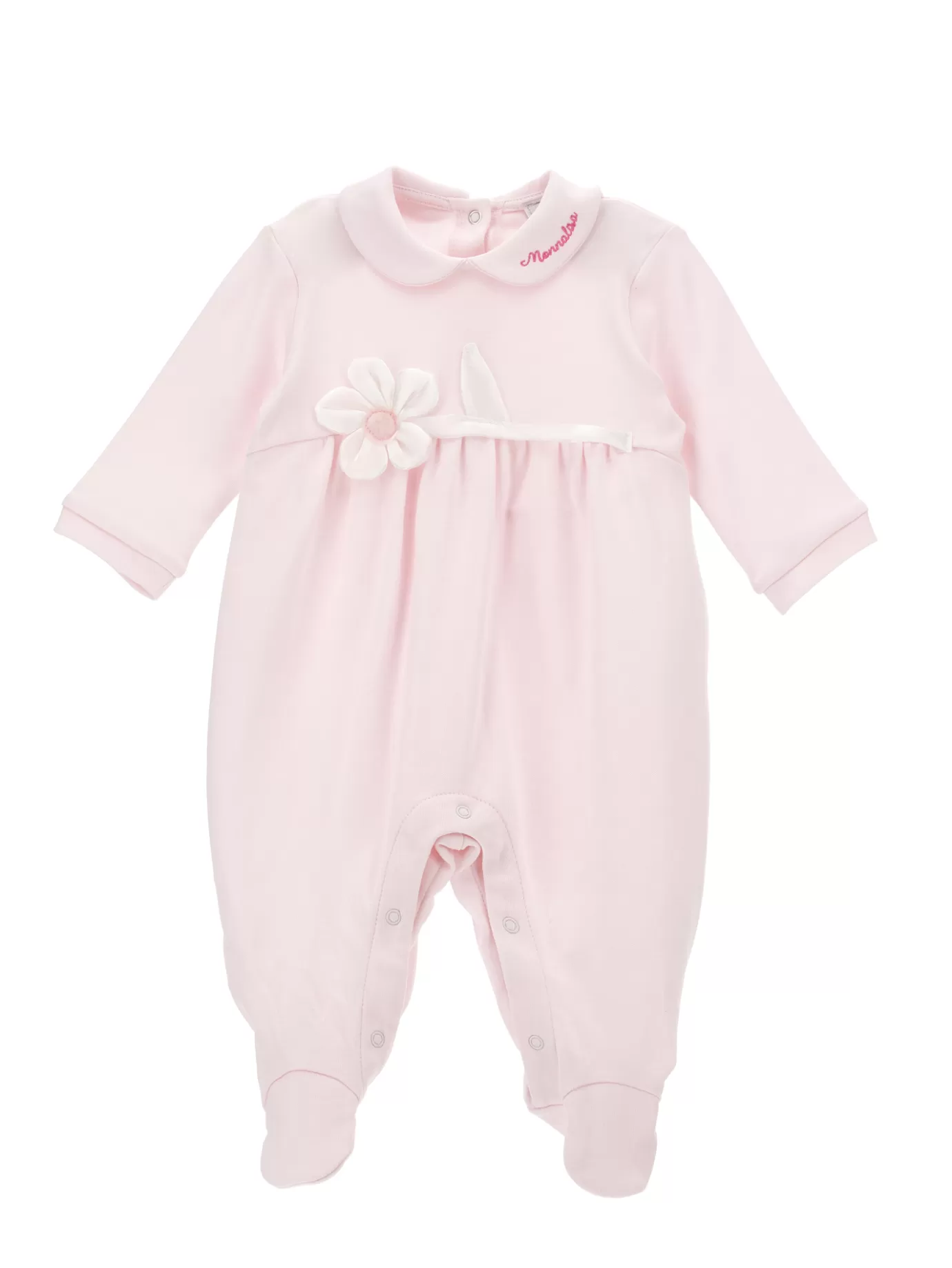 Monnalisa Daisy cotton playsuit- Newborn