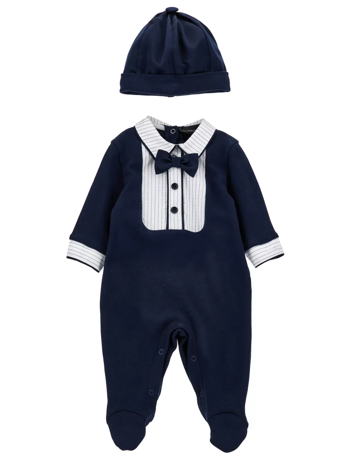 Monnalisa Elegant playsuit with bow tie-BOY Newborn