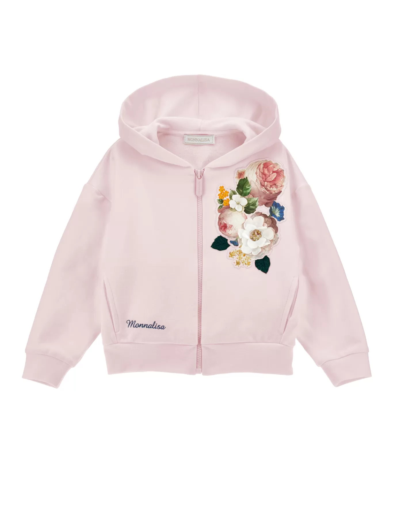 Monnalisa Embroidered hoodie- Cardigans&sweaters | Clothing