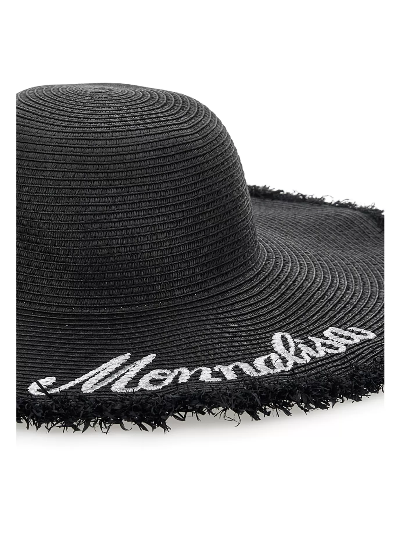 Monnalisa Embroidered striped straw hat- Hats | Hats