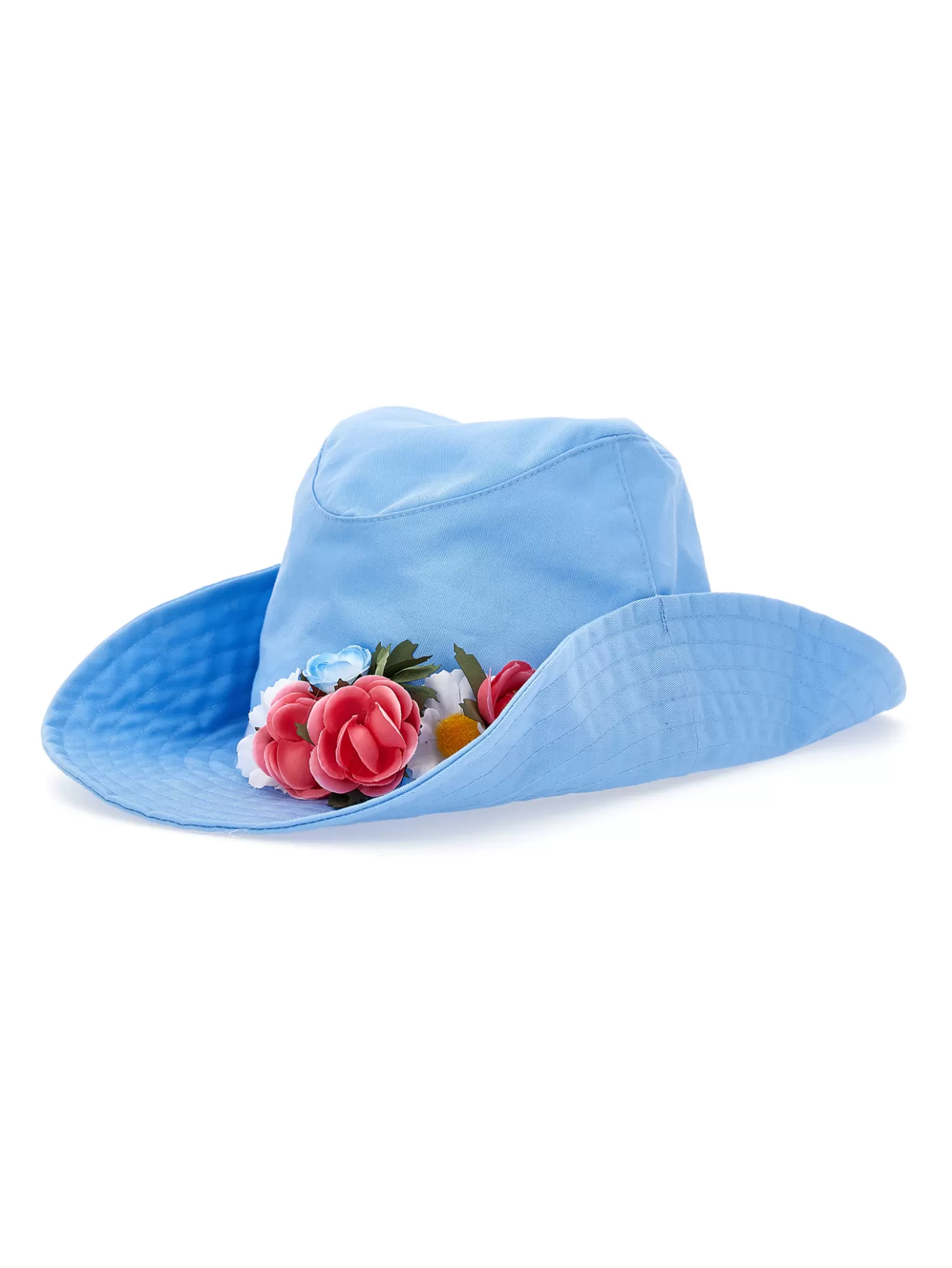 Monnalisa Gabardine hat with flowers and studs- Hats | Hats