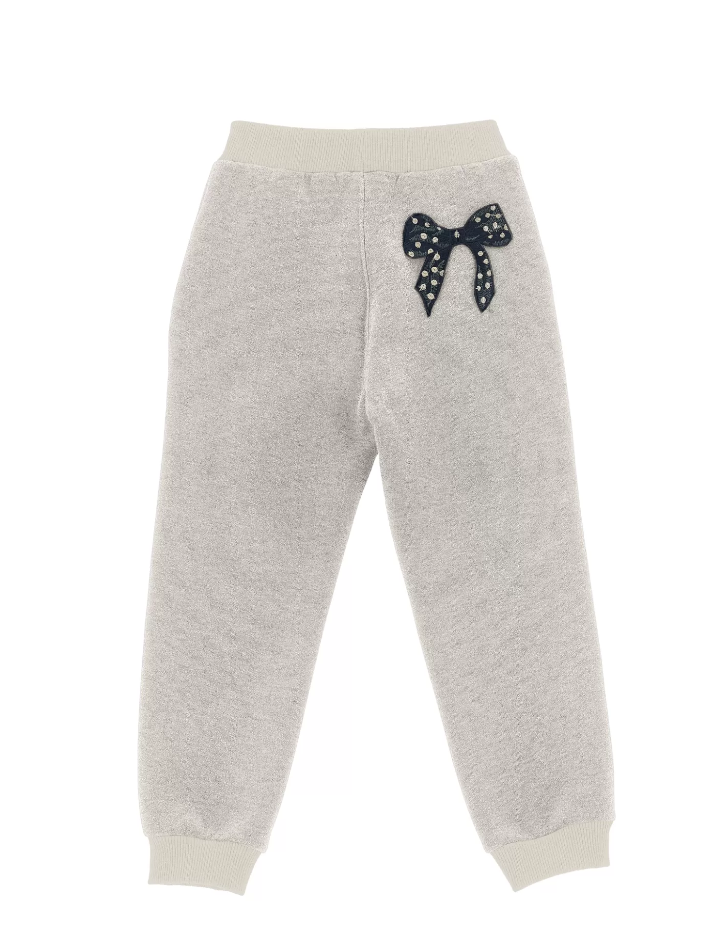 Monnalisa Glitter fleece joggers with bow- Leggings&pants | Clothing