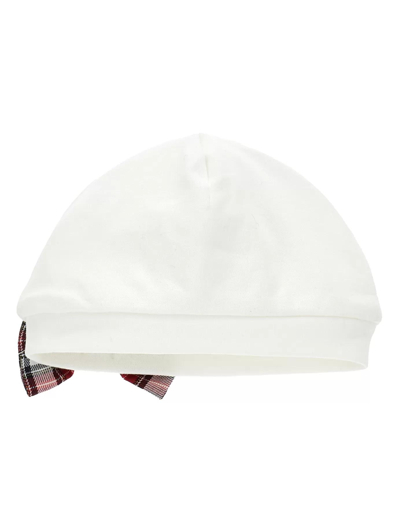 Monnalisa Jersey hat with tartan bow- Newborn