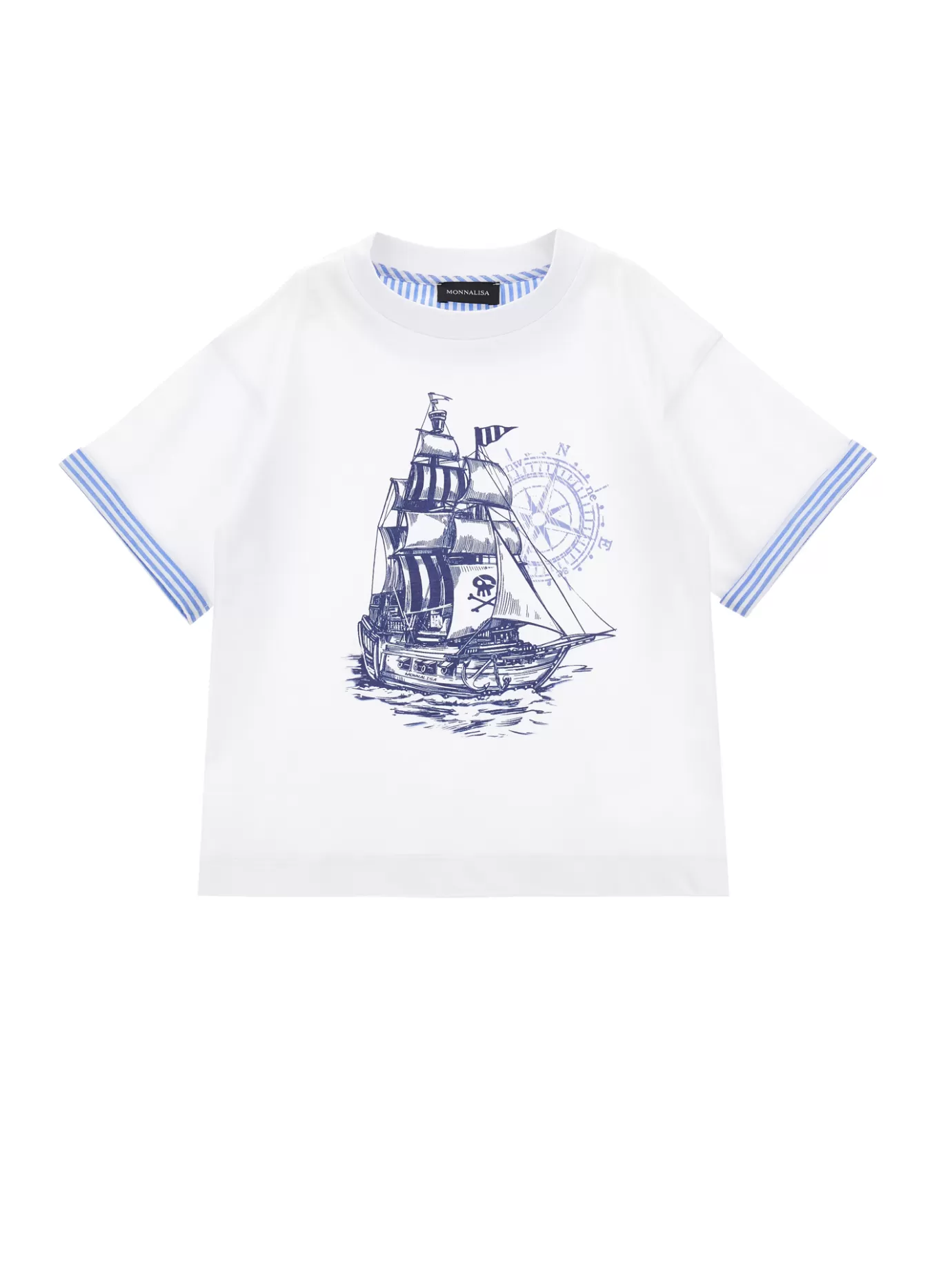 Monnalisa Jersey T-shirt with pirate print-BOY T-shirts&shirts | T-shirts&shirts