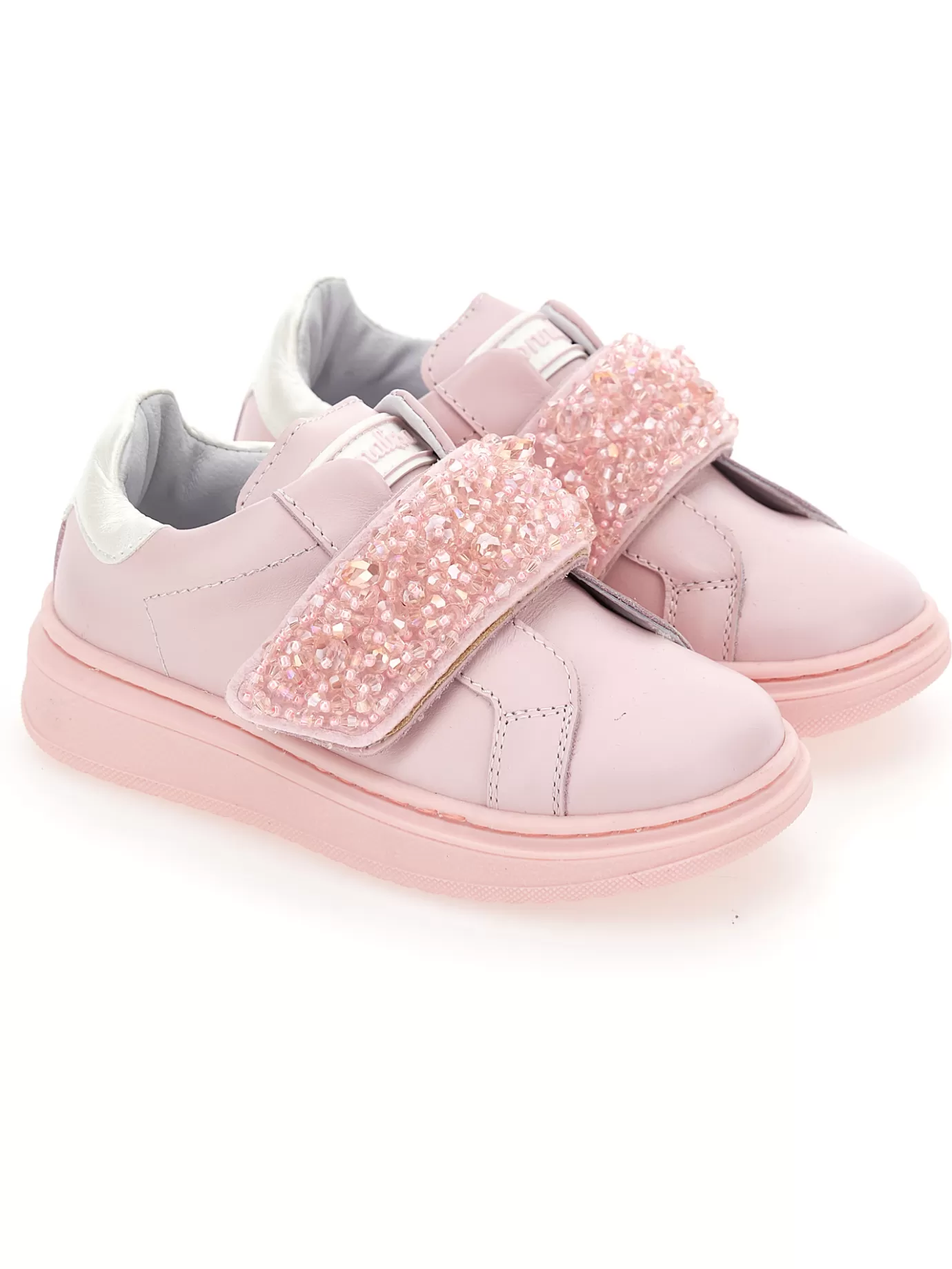 Monnalisa Leather sneakers with dégradé rhinestones- Sneakers | Sneakers