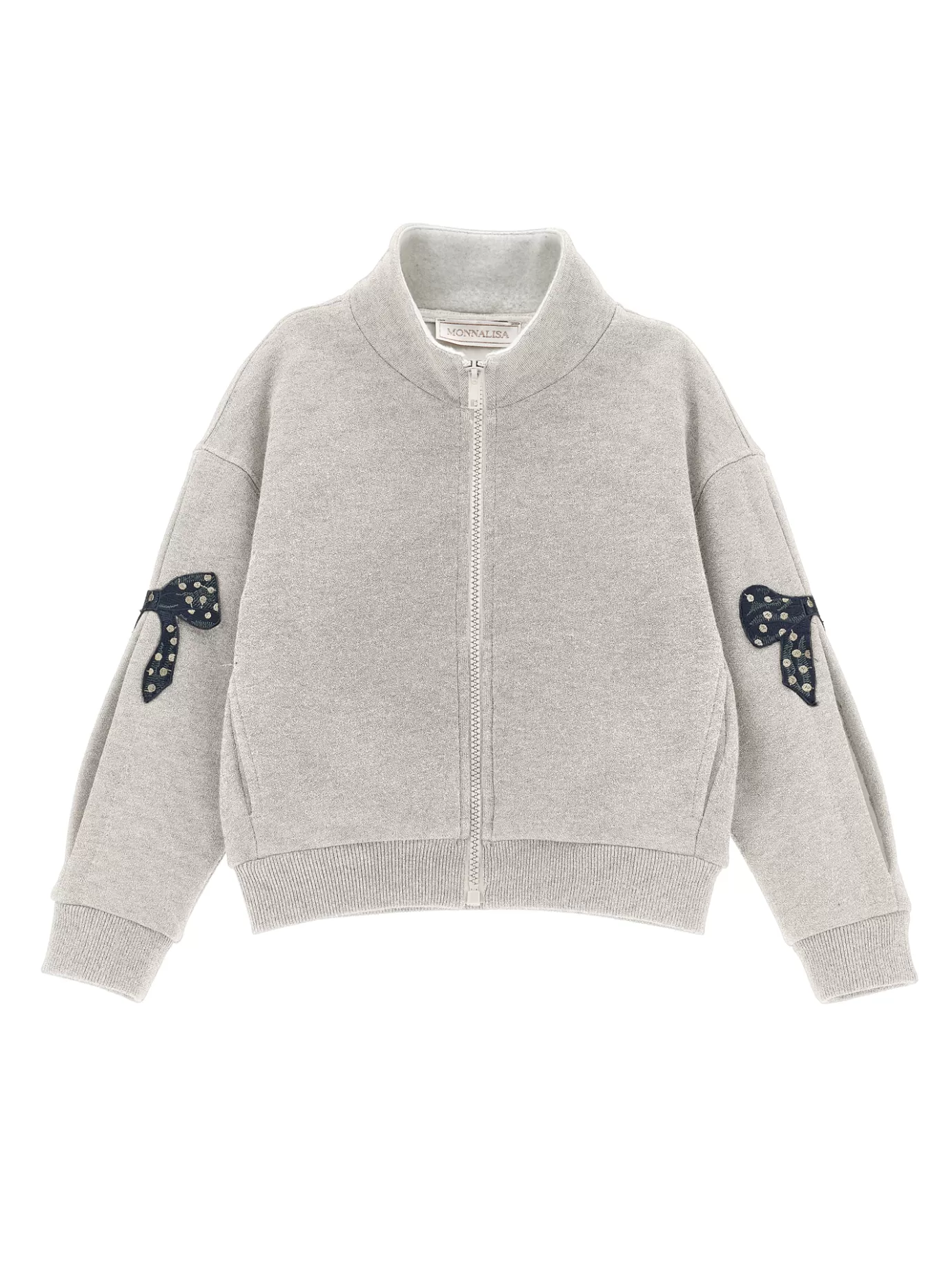 Monnalisa Lurex sweatshirt with bows- Cardigans&sweaters | Clothing