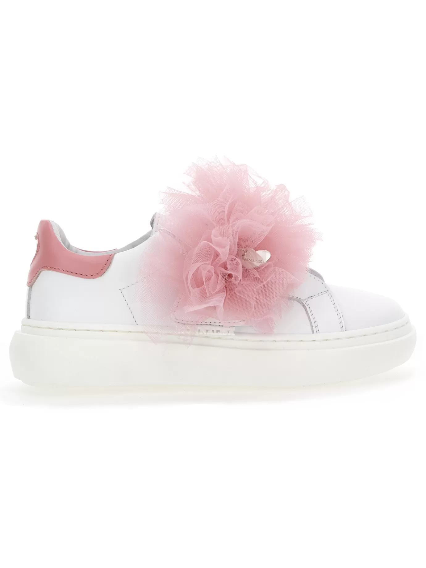 Monnalisa Nappa leather and tulle sneakers- Sneakers | Sneakers