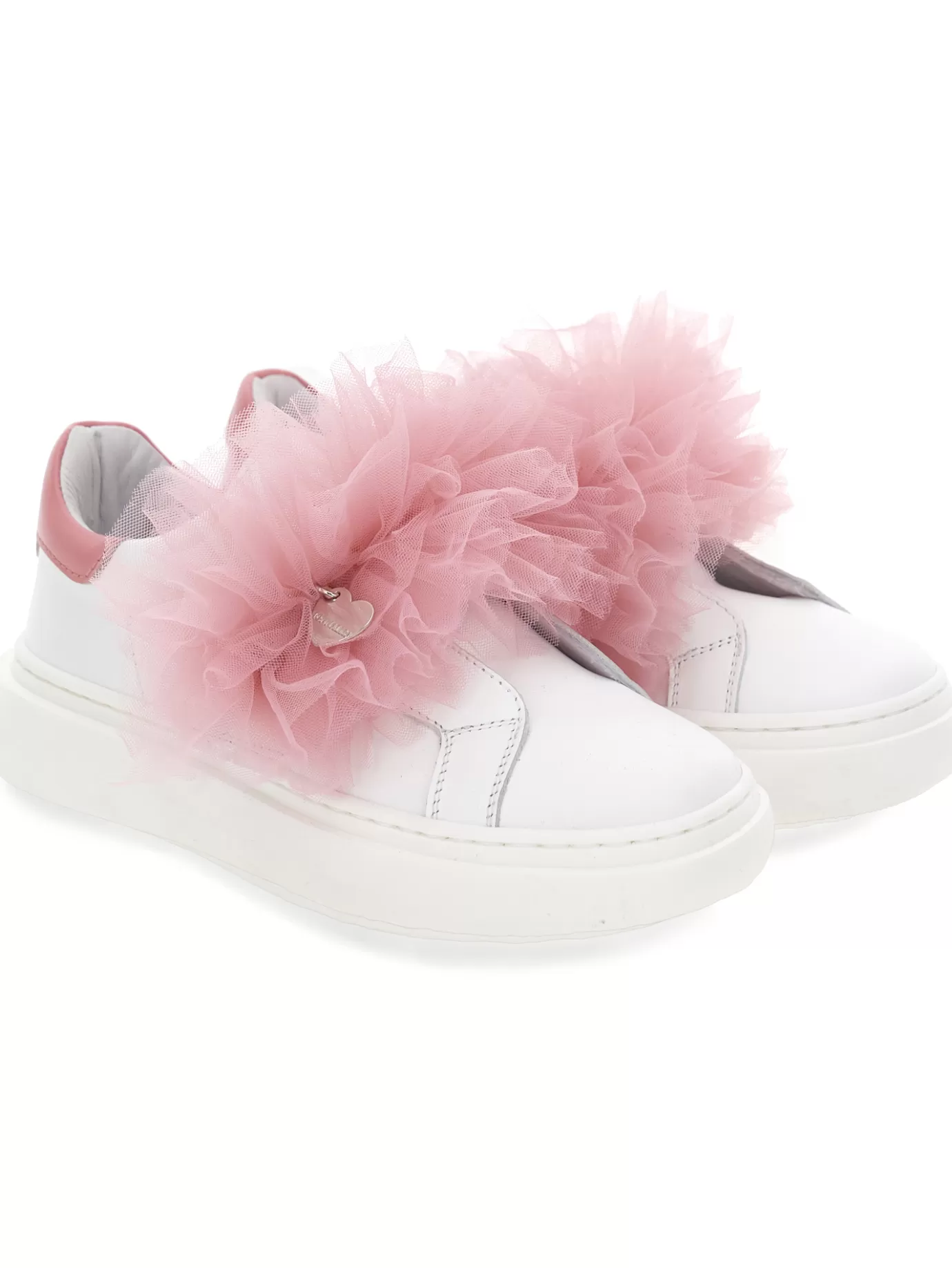 Monnalisa Nappa leather and tulle sneakers- Sneakers | Sneakers