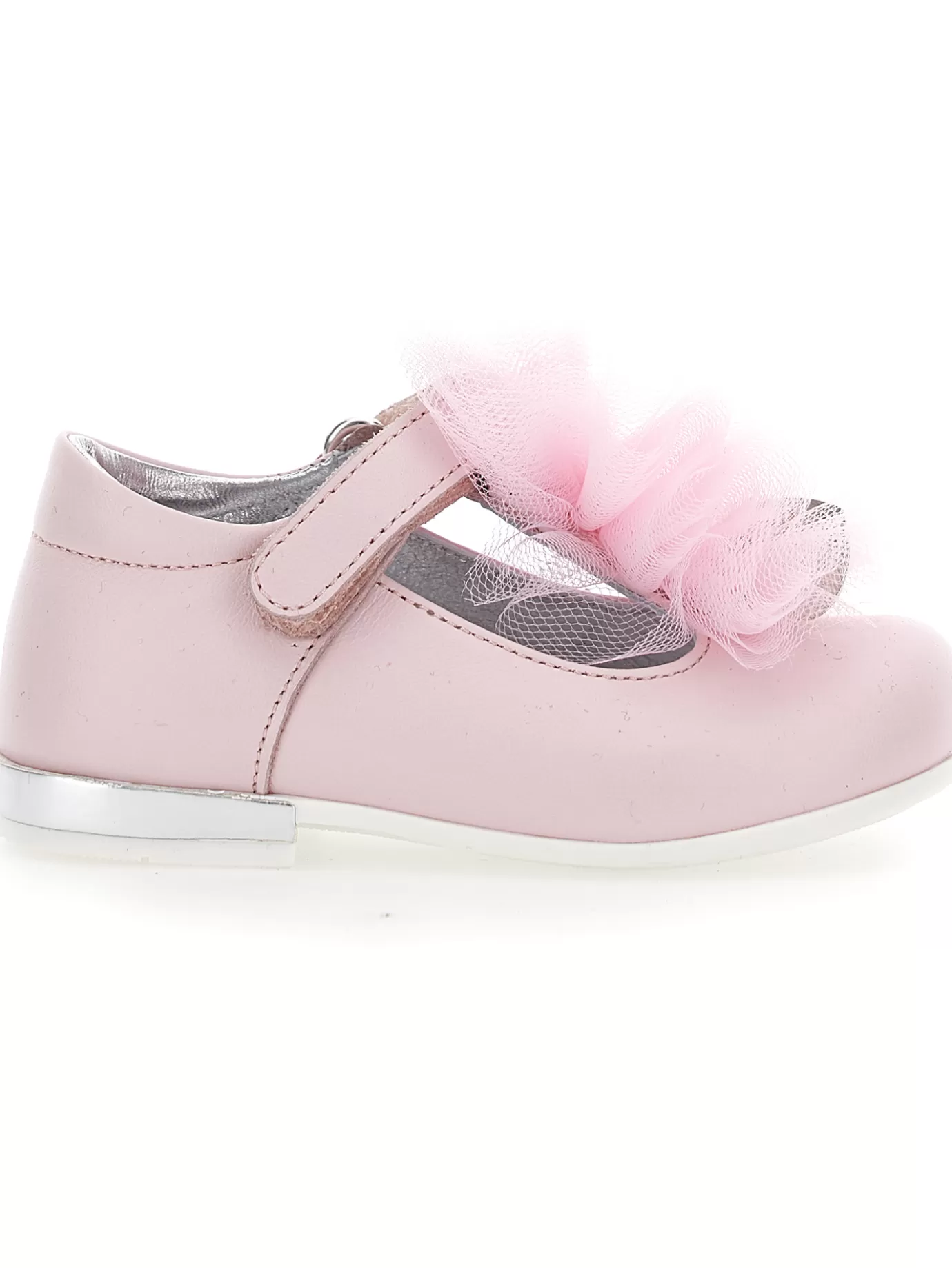 Monnalisa Nappa leather ballet flats with ruffles- Ballerinas | Shoes