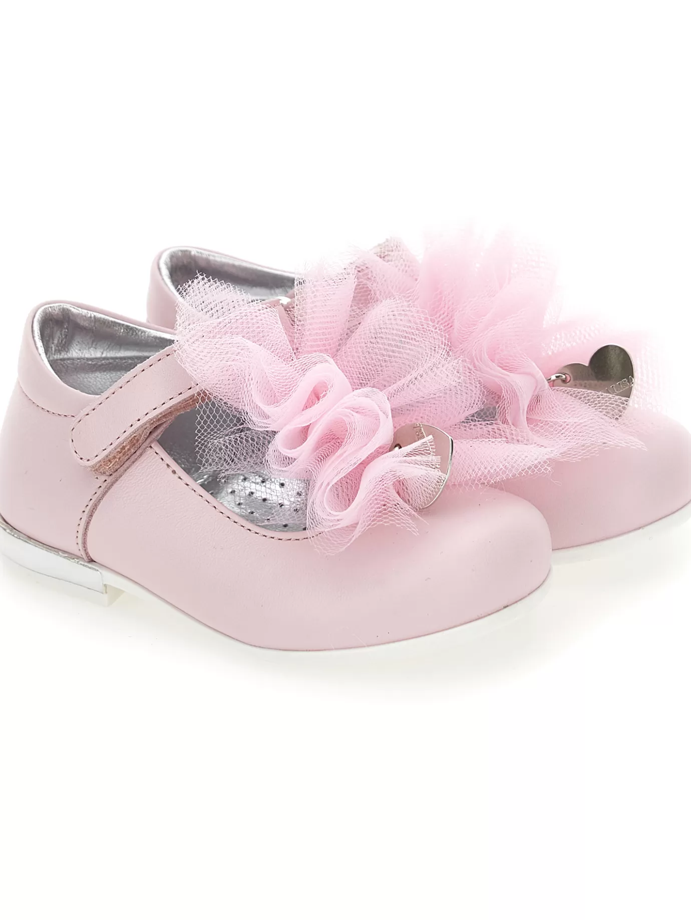 Monnalisa Nappa leather ballet flats with ruffles- Ballerinas | Shoes