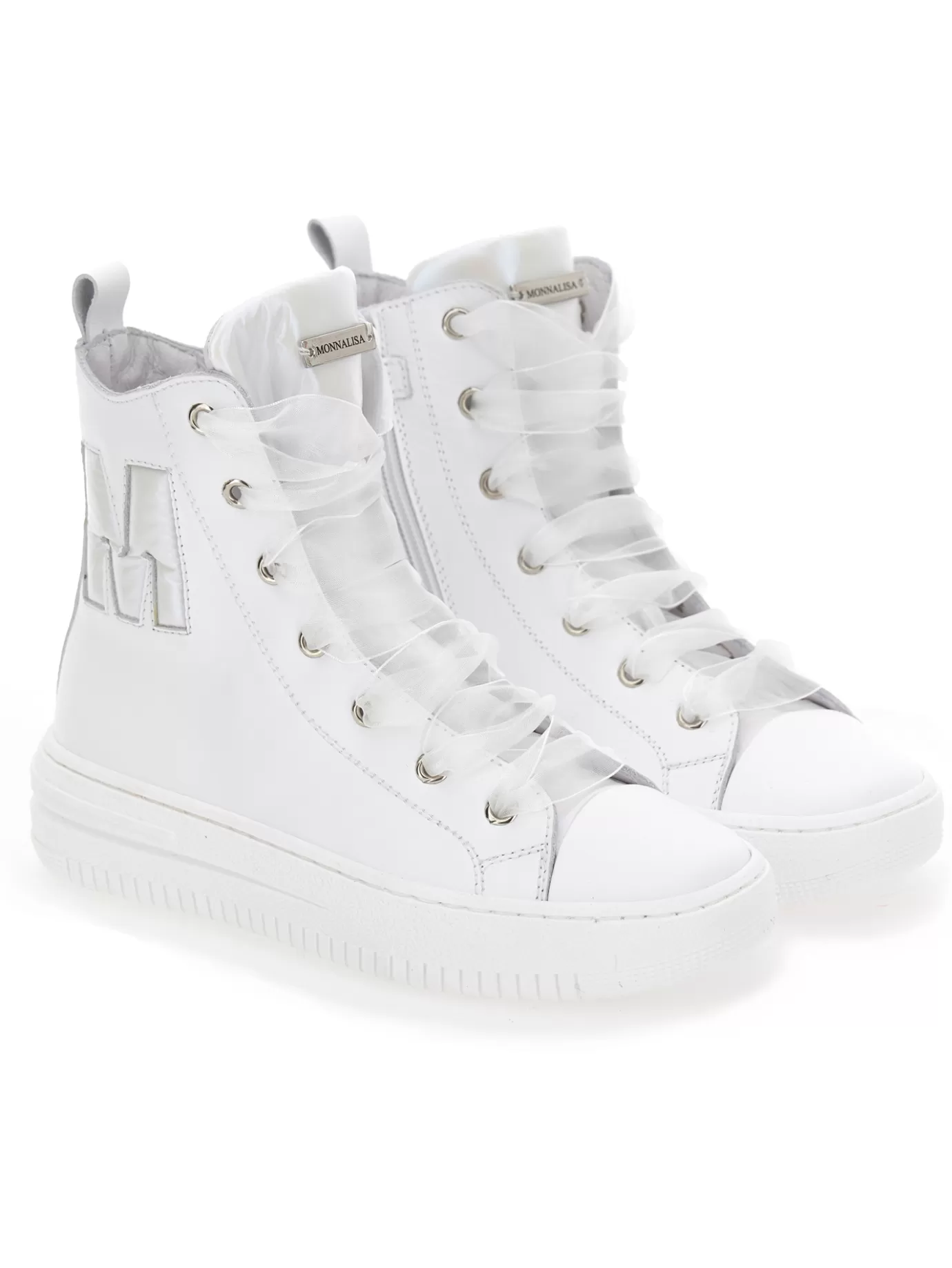 Monnalisa Nappa leather high-top sneakers- Sneakers | Sneakers