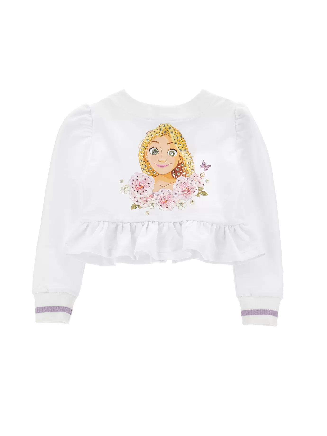 Monnalisa Open Rapunzel sweatshirt with trim- Cardigans&sweaters | Cardigans&sweaters