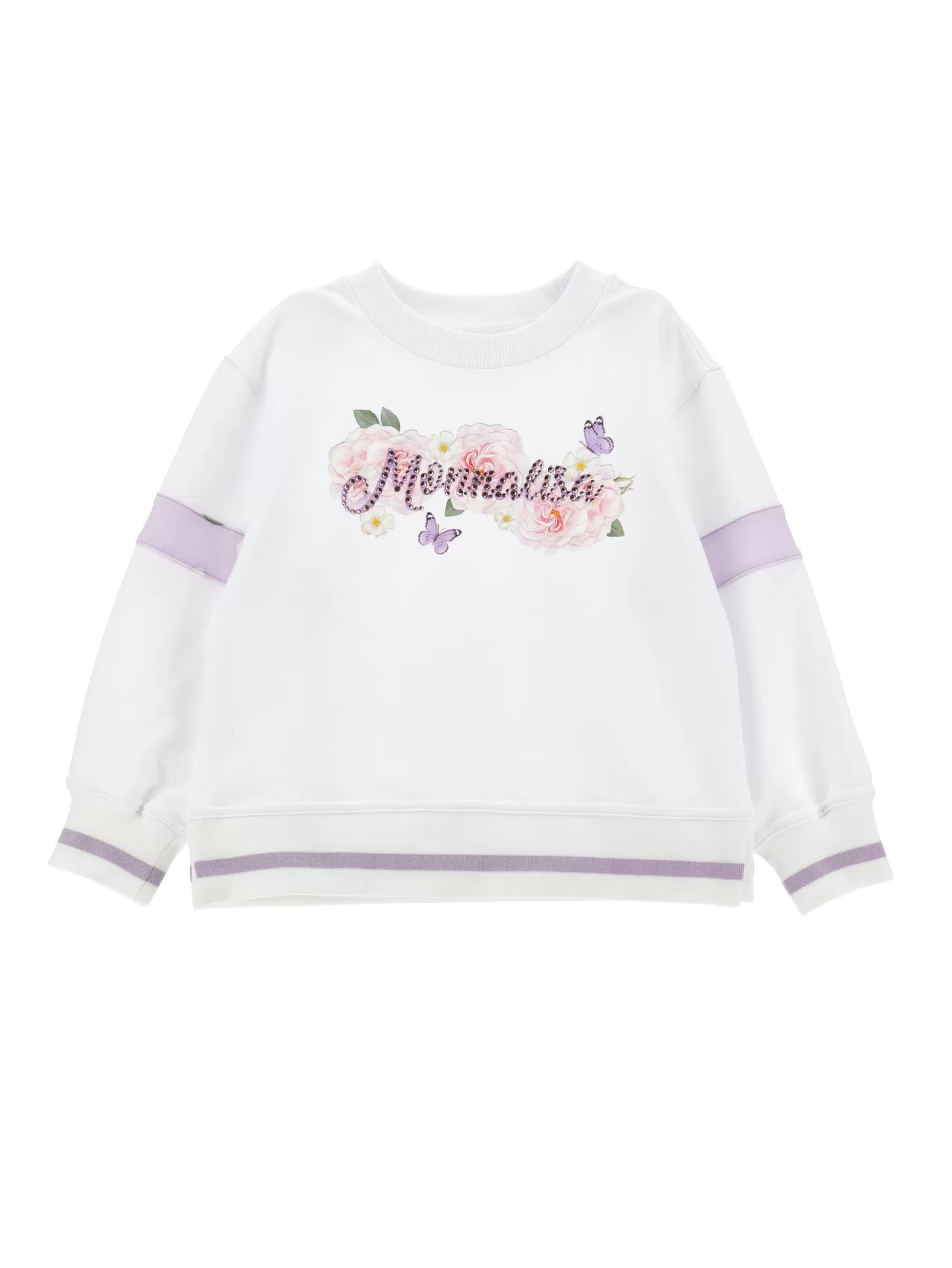 Monnalisa Open sweatshirt with rhinestone logo- Cardigans&sweaters | Cardigans&sweaters