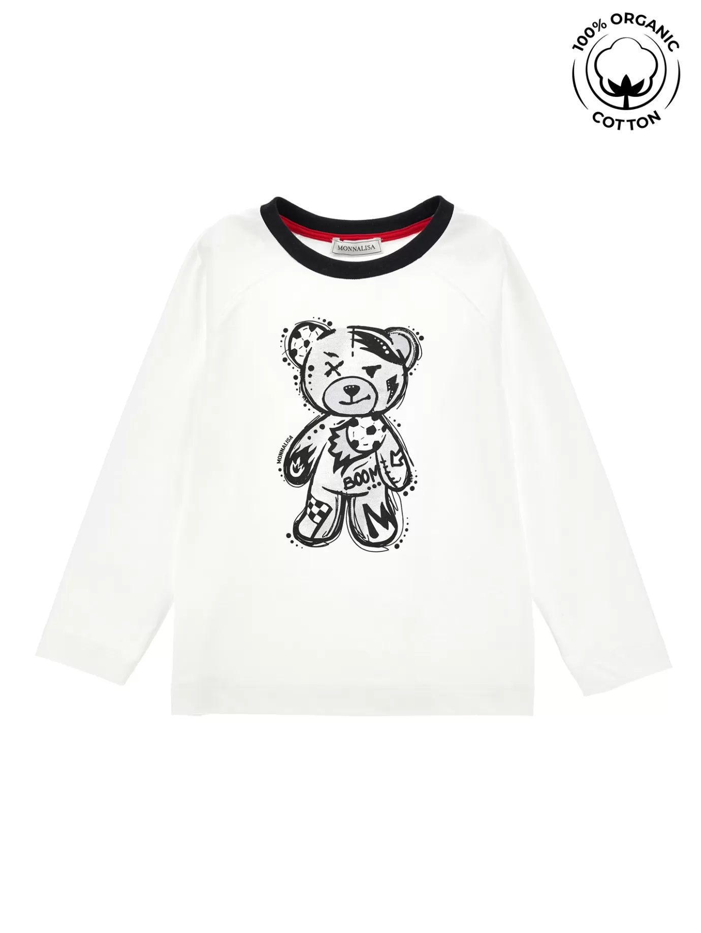 Monnalisa Organic cotton T-shirt with teddy bear-BOY T-shirts&shirts | Clothing