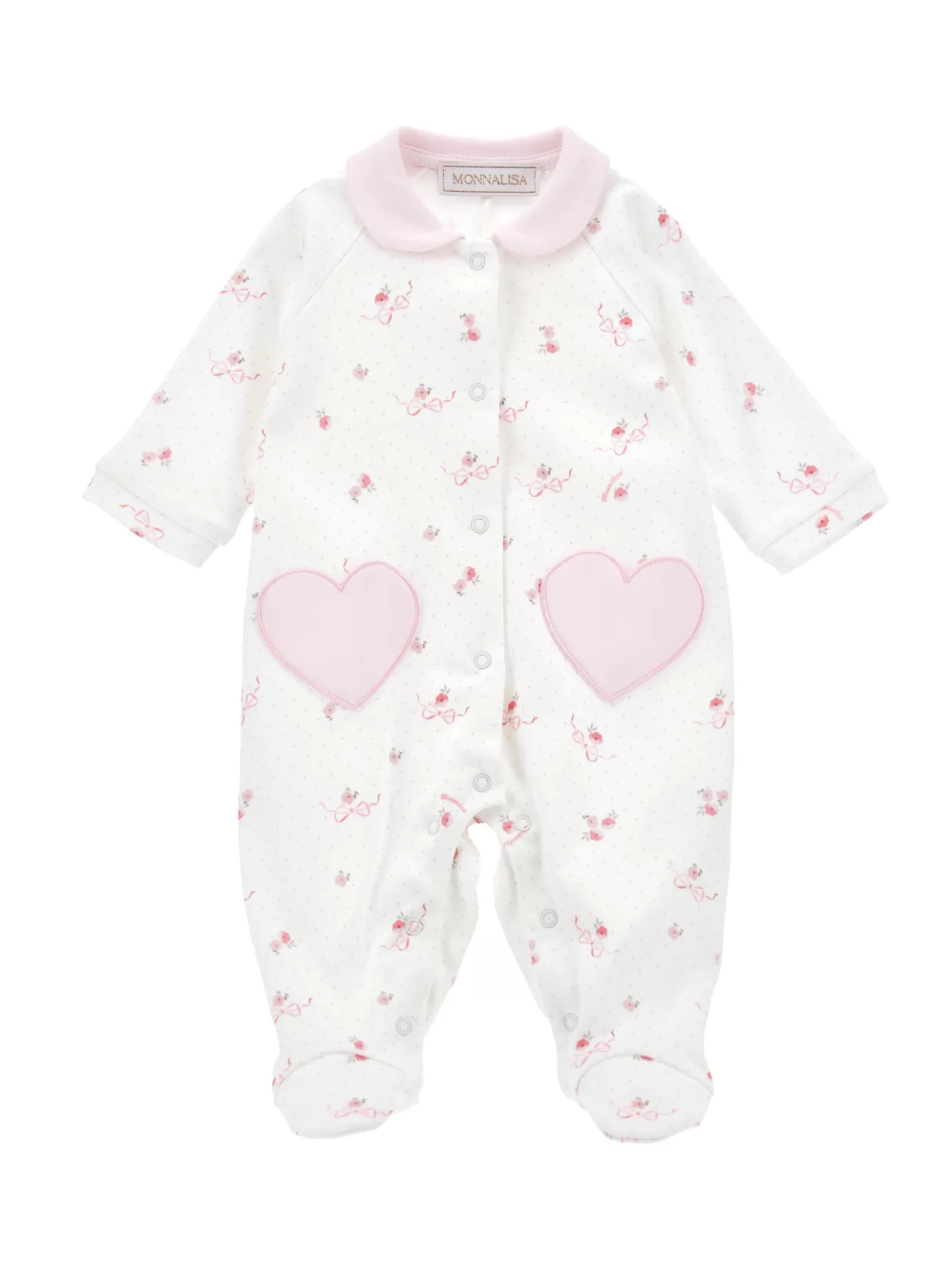 Monnalisa Patterned cotton playsuit- Newborn