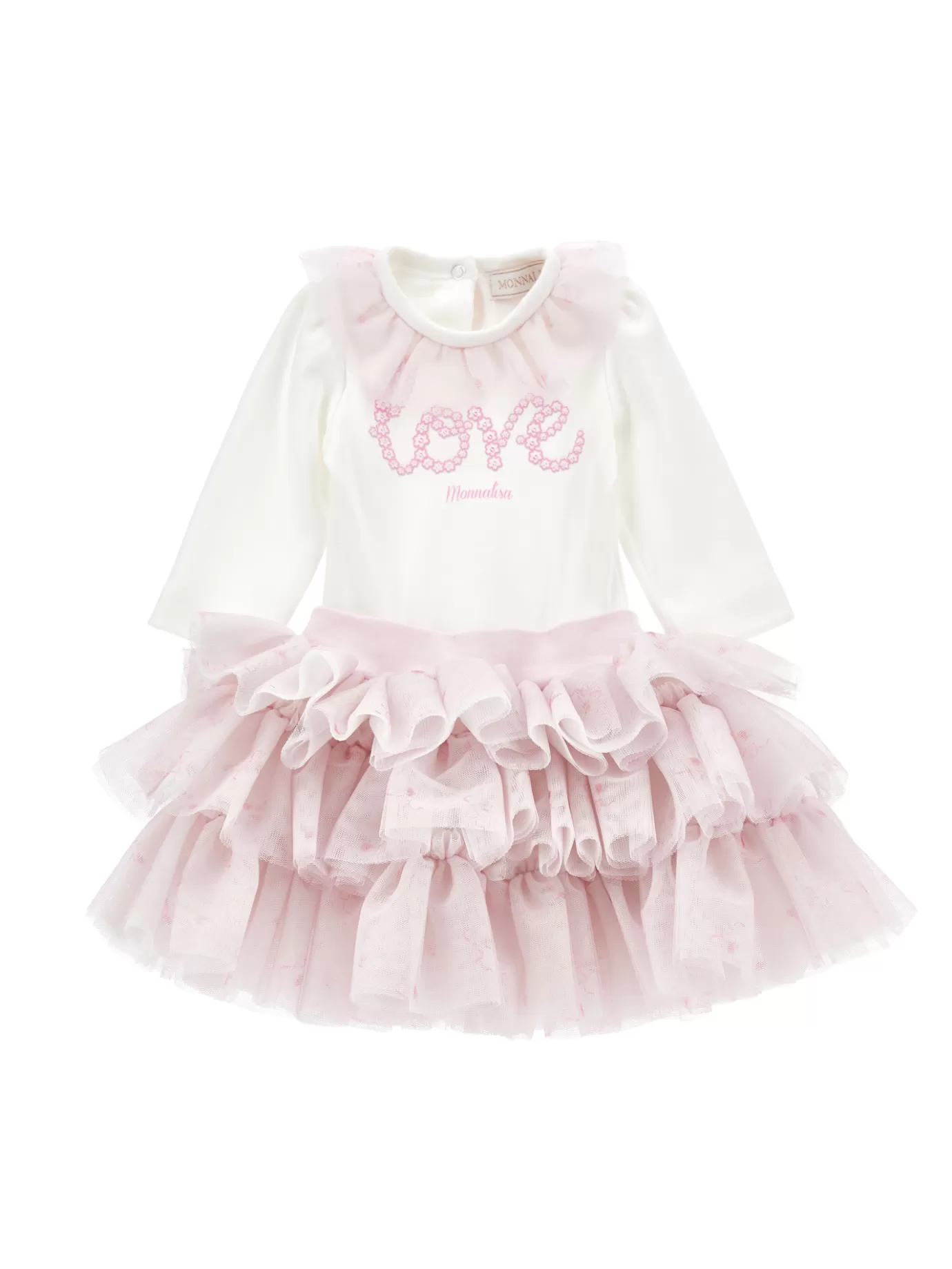 Monnalisa 2-piece embroidered printed tulle set- Newborn