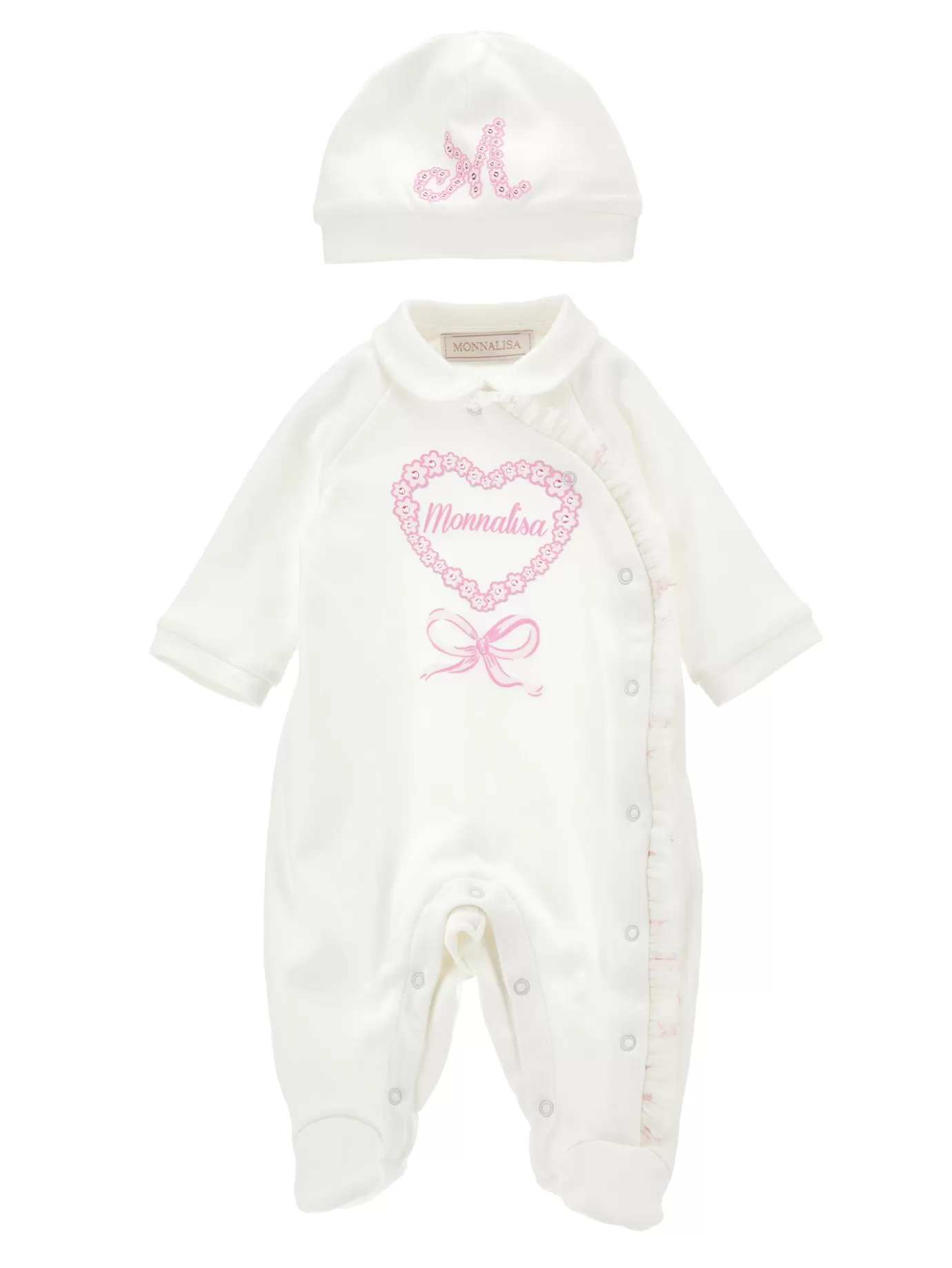 Monnalisa 2-piece embroidered set- Newborn