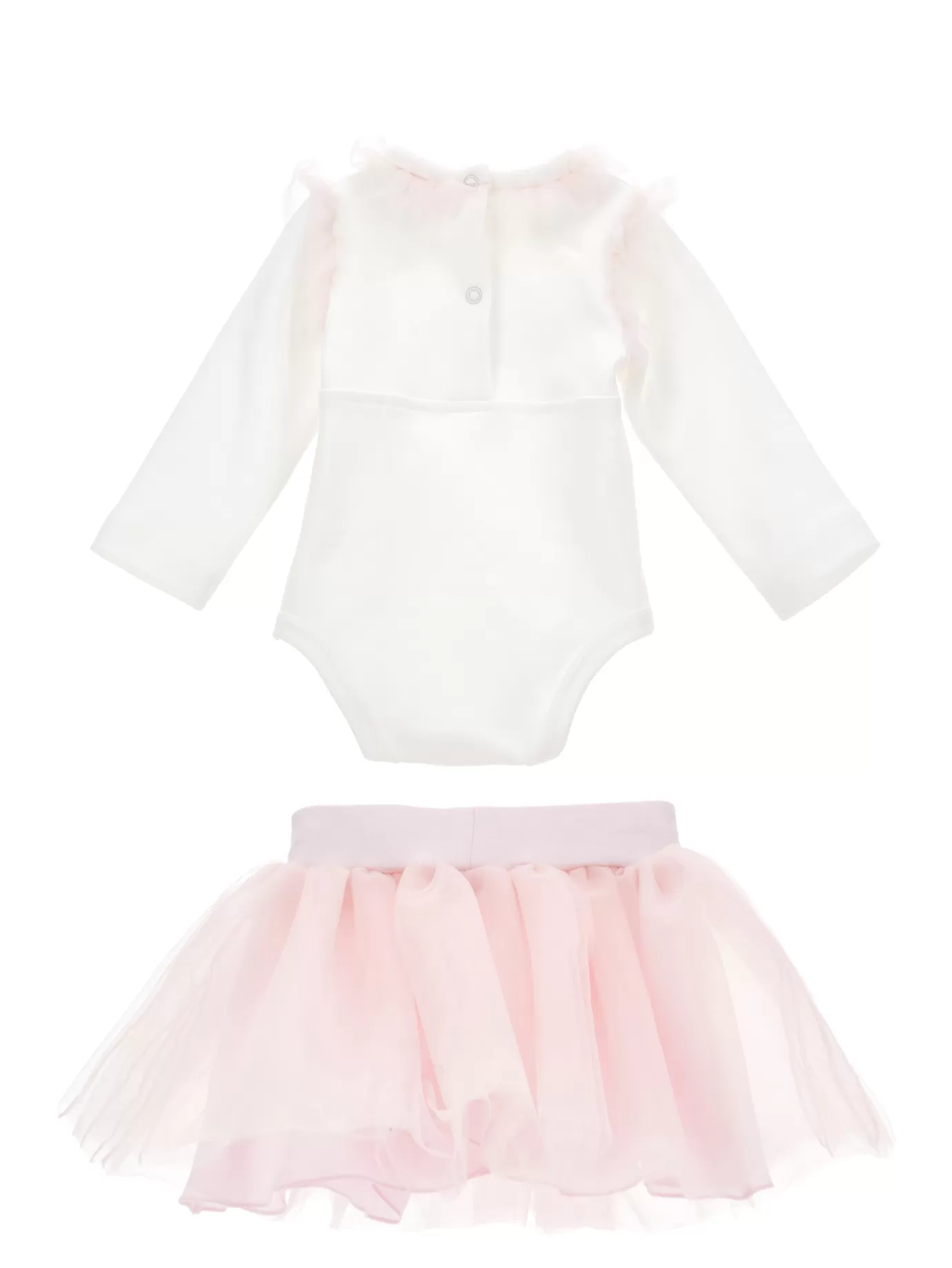 Monnalisa 2-piece set with tulle and appliqué flower- Newborn