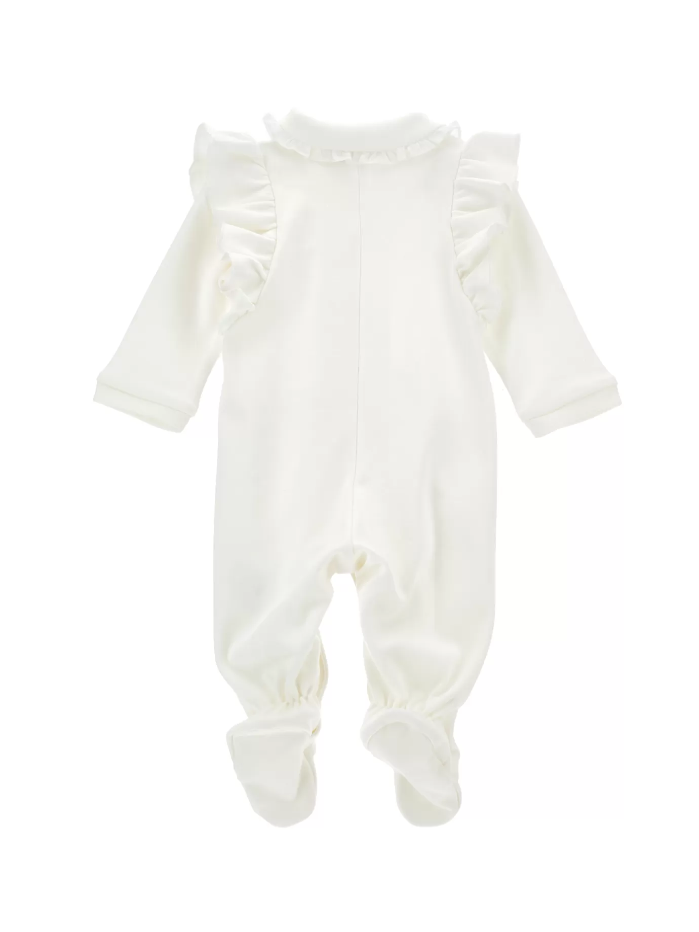 Monnalisa Playsuit with bows and ruffles- Newborn