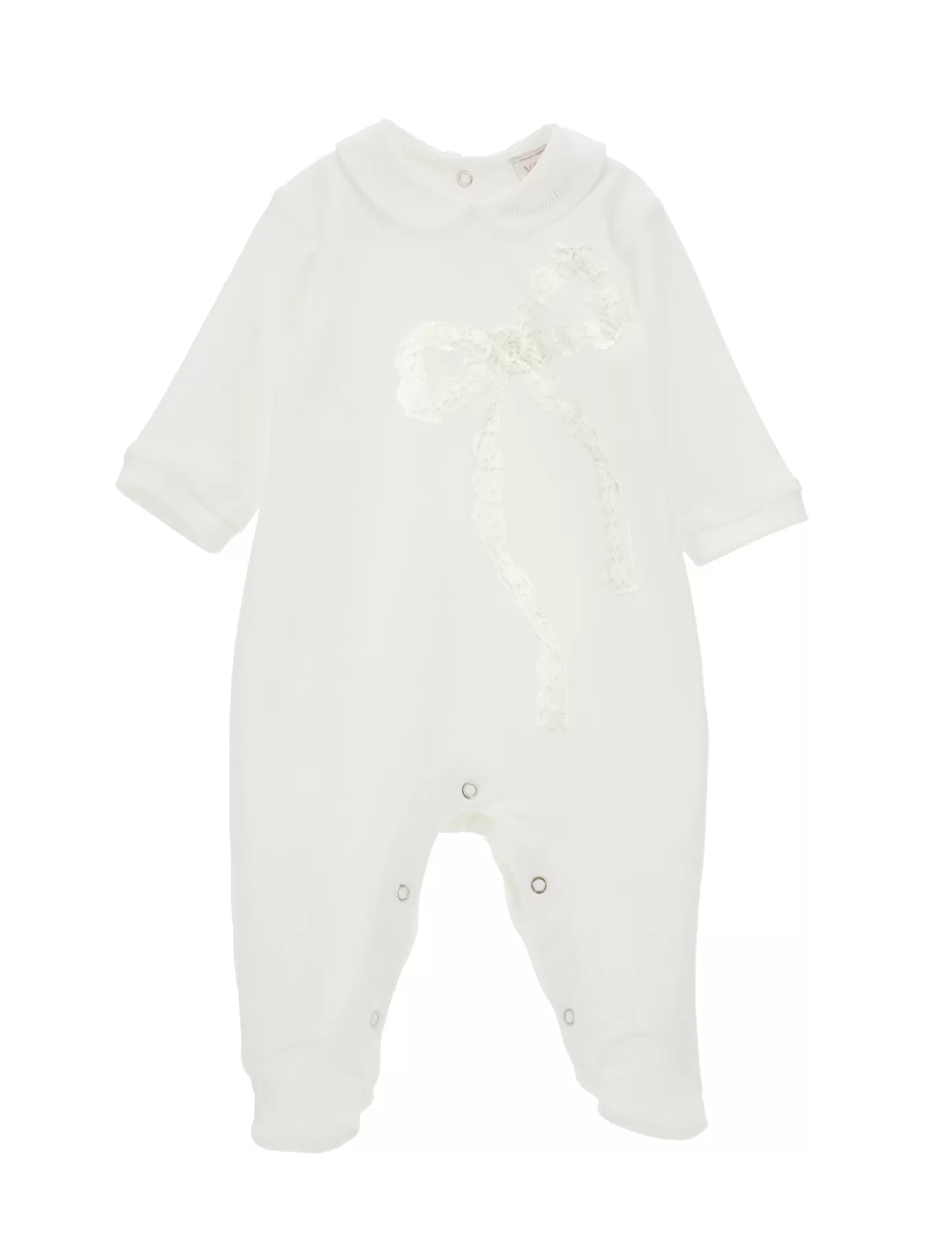 Monnalisa Playsuit with lace bow- Newborn