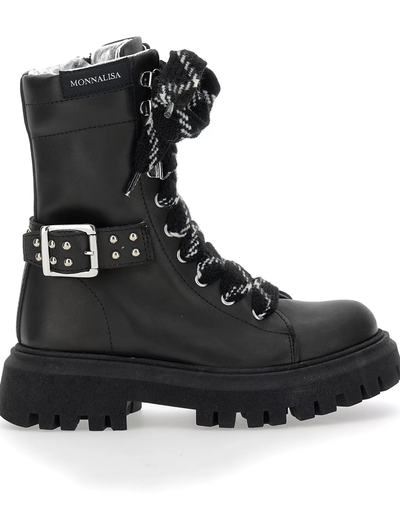 Monnalisa Rock leather combat boots- Boots&ankle Boots | Boots&ankle Boots