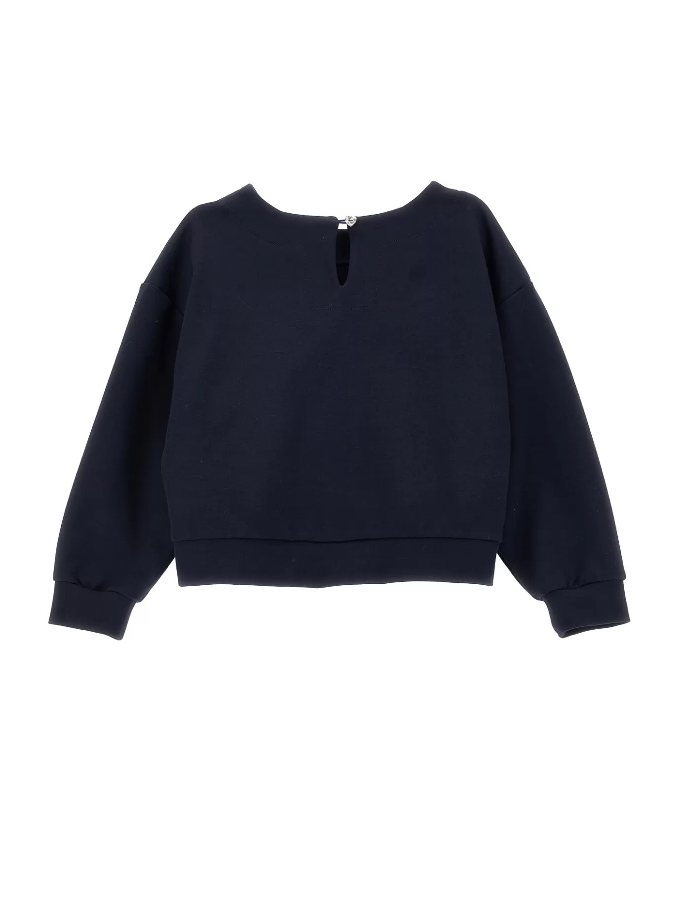 Monnalisa Round-neck sweatshirt with embroidered emblem- Cardigans&sweaters | Clothing