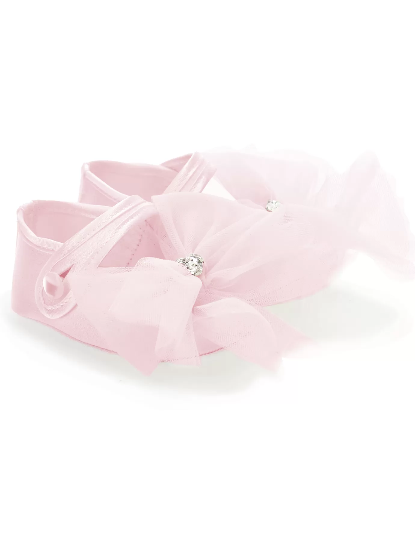 Monnalisa Satin ballet flats with maxi bow- Pre-walker Shoes | Shoes