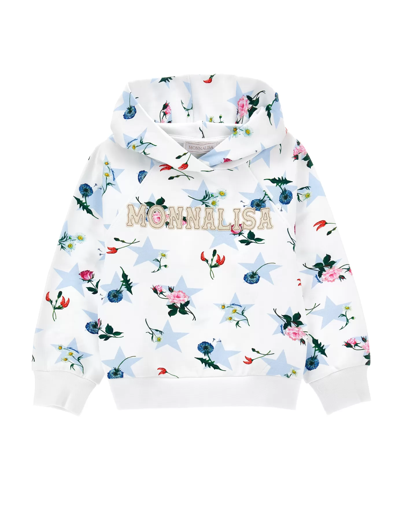 Monnalisa Stars and flowers cotton sweatshirt- Cardigans&sweaters | Cardigans&sweaters