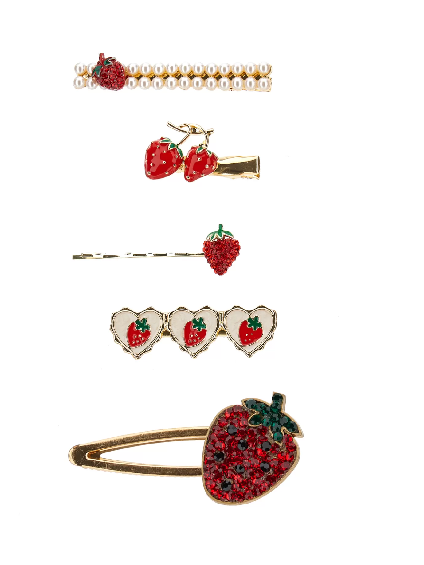 Monnalisa Strawberry hair clip set- Hair Accessories | Hair Accessories