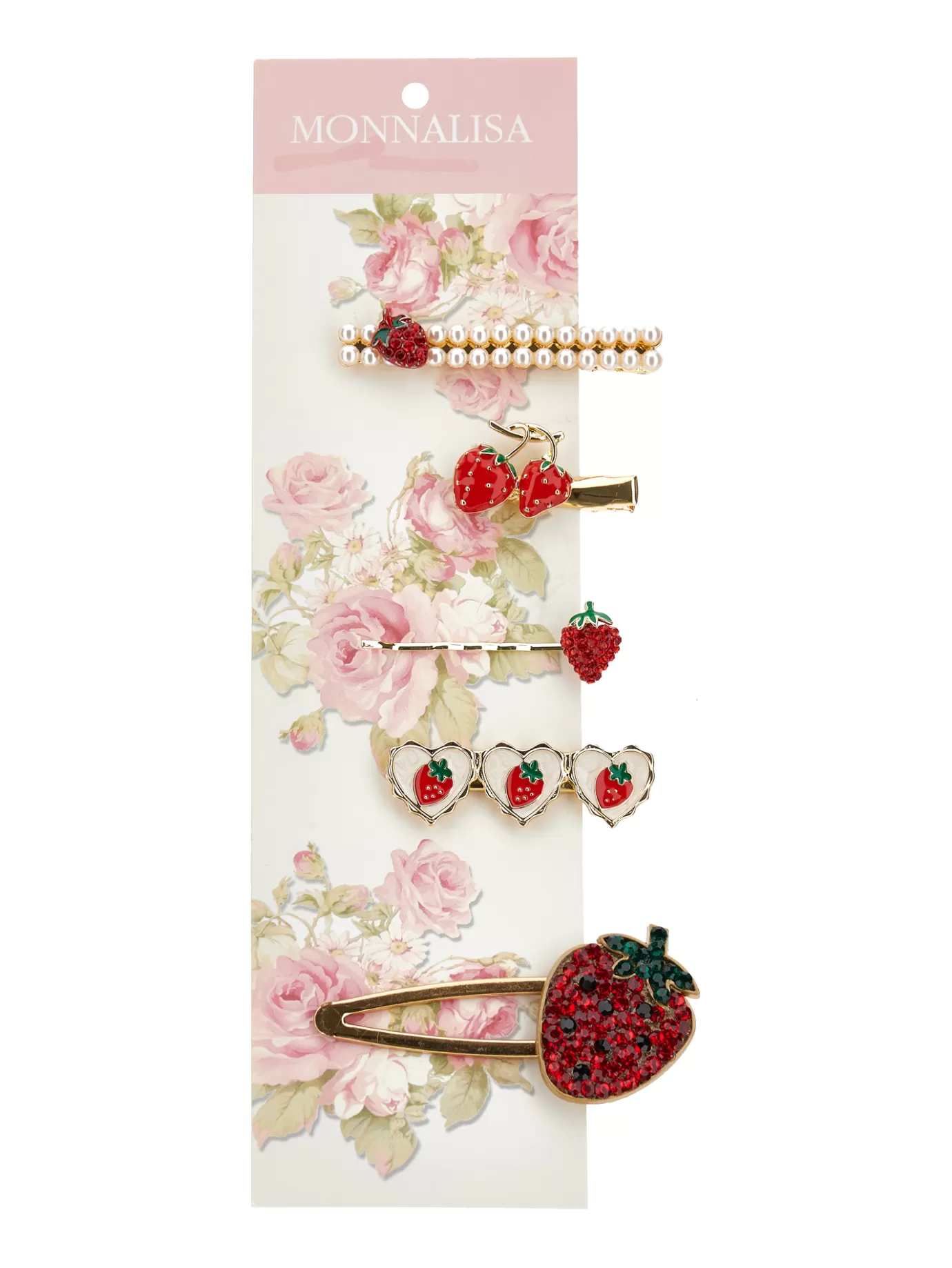 Monnalisa Strawberry hair clip set- Hair Accessories | Hair Accessories